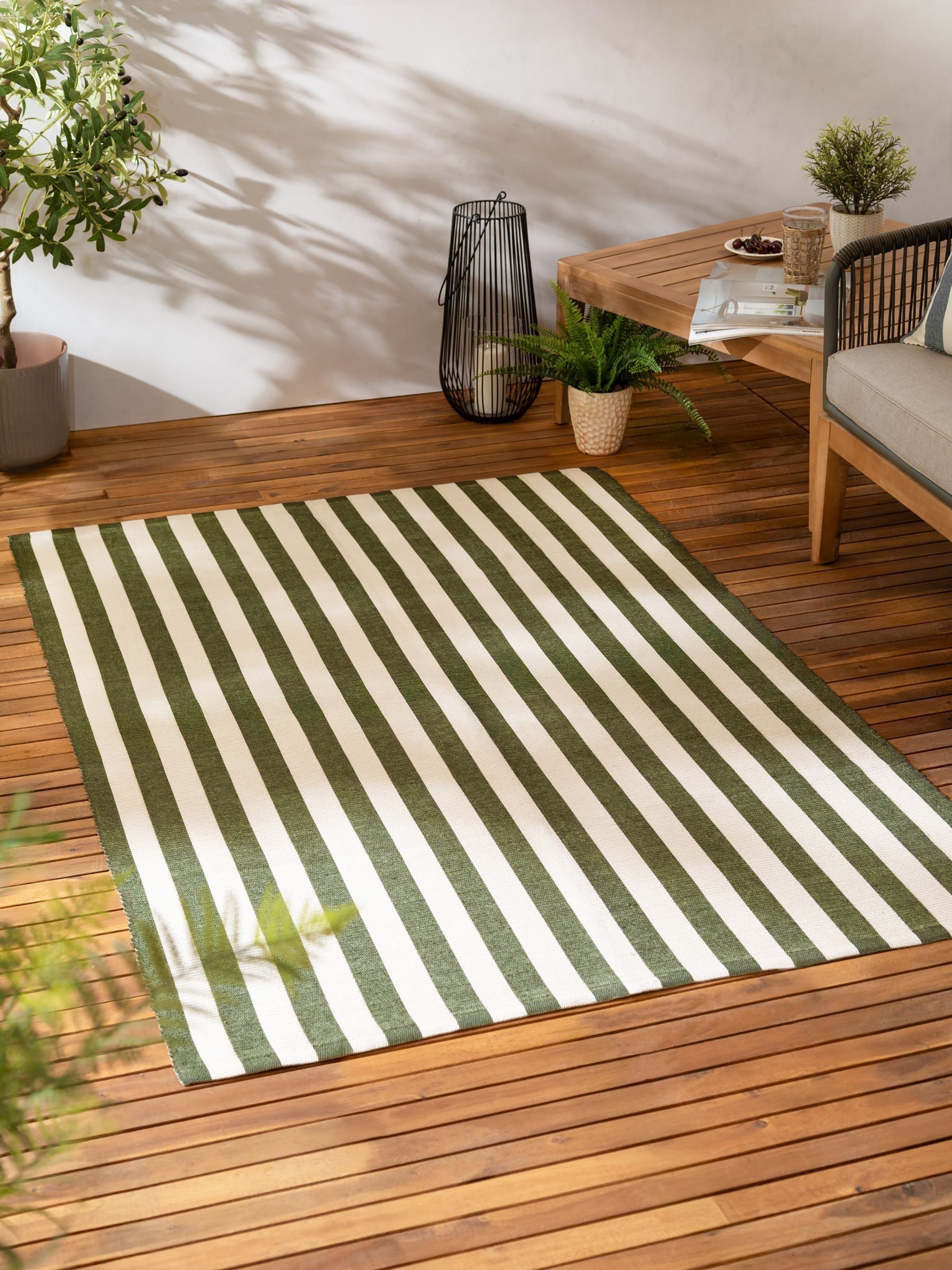 Yard Evergreen Hayle Stripe Outdoor Rug - Image 1 of 6