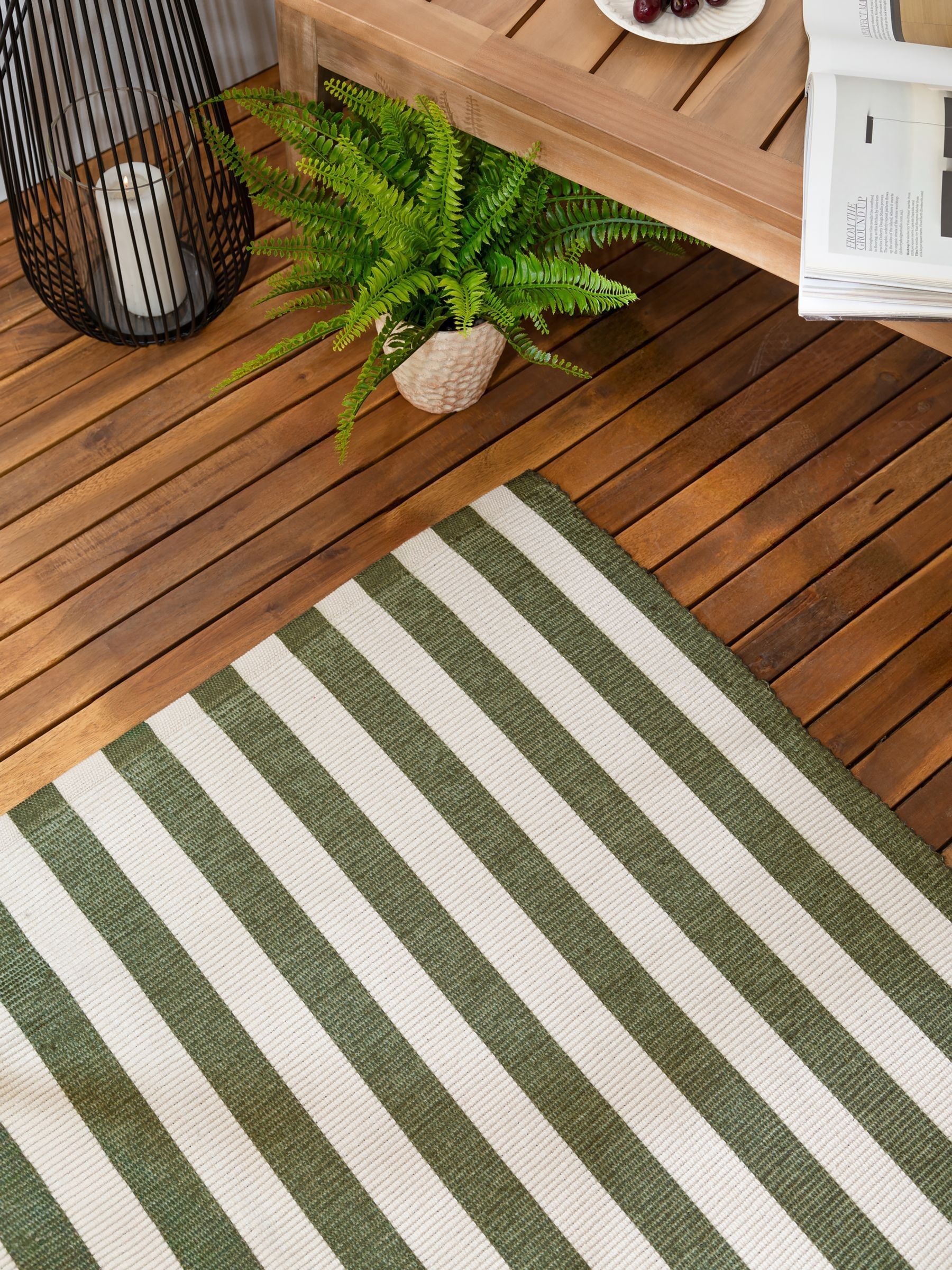Yard Evergreen Hayle Stripe Outdoor Rug - Image 2 of 6