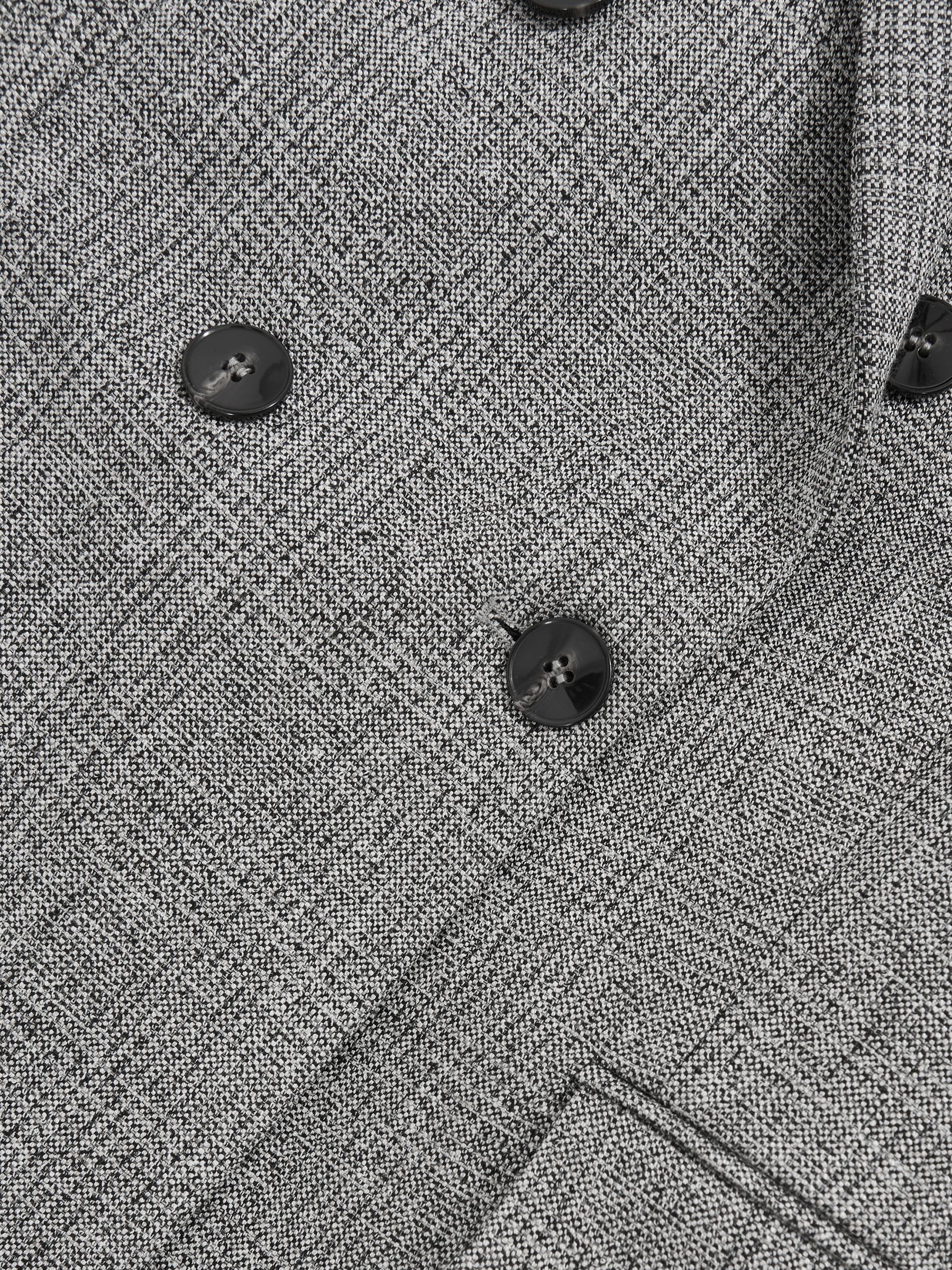 Double-Breasted Textured Suit Blazer in Grey - Image 11 of 11