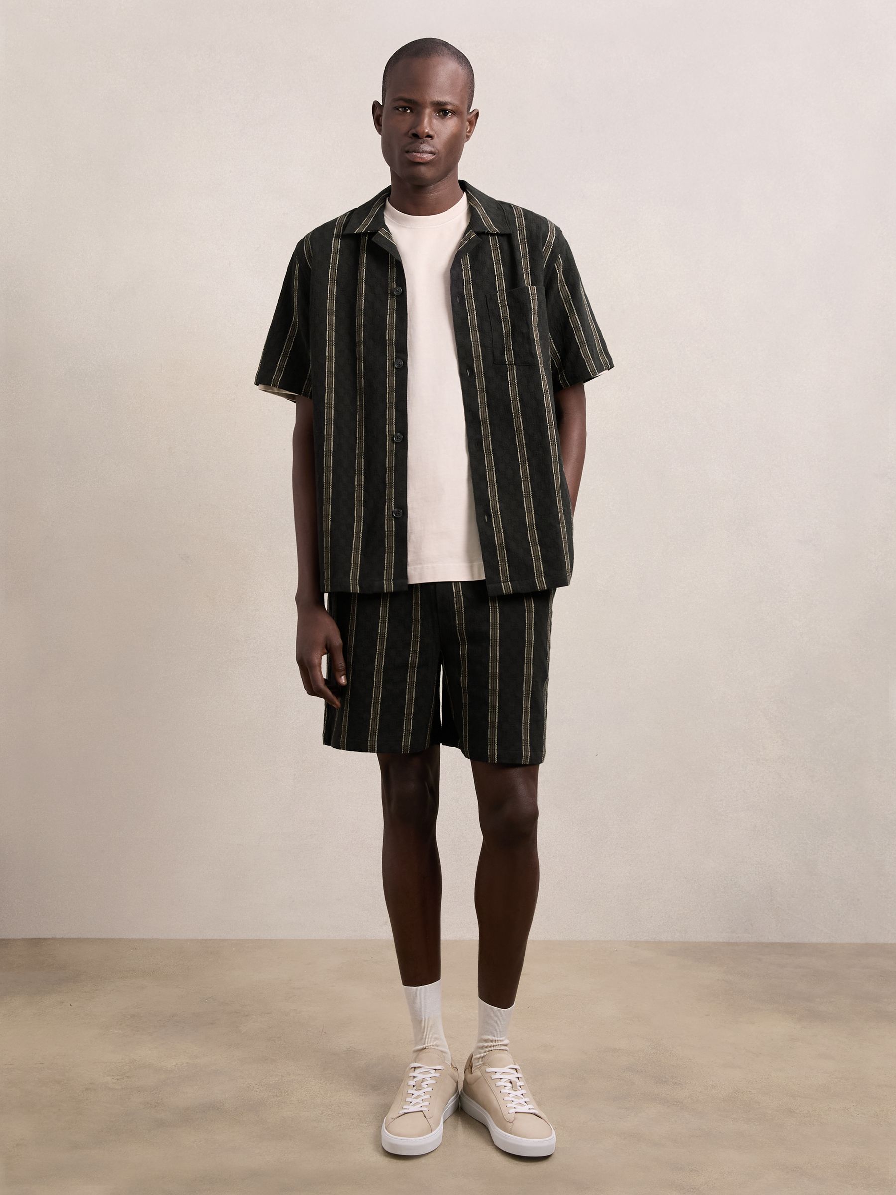 Les Deux Textured Stripe Shorts