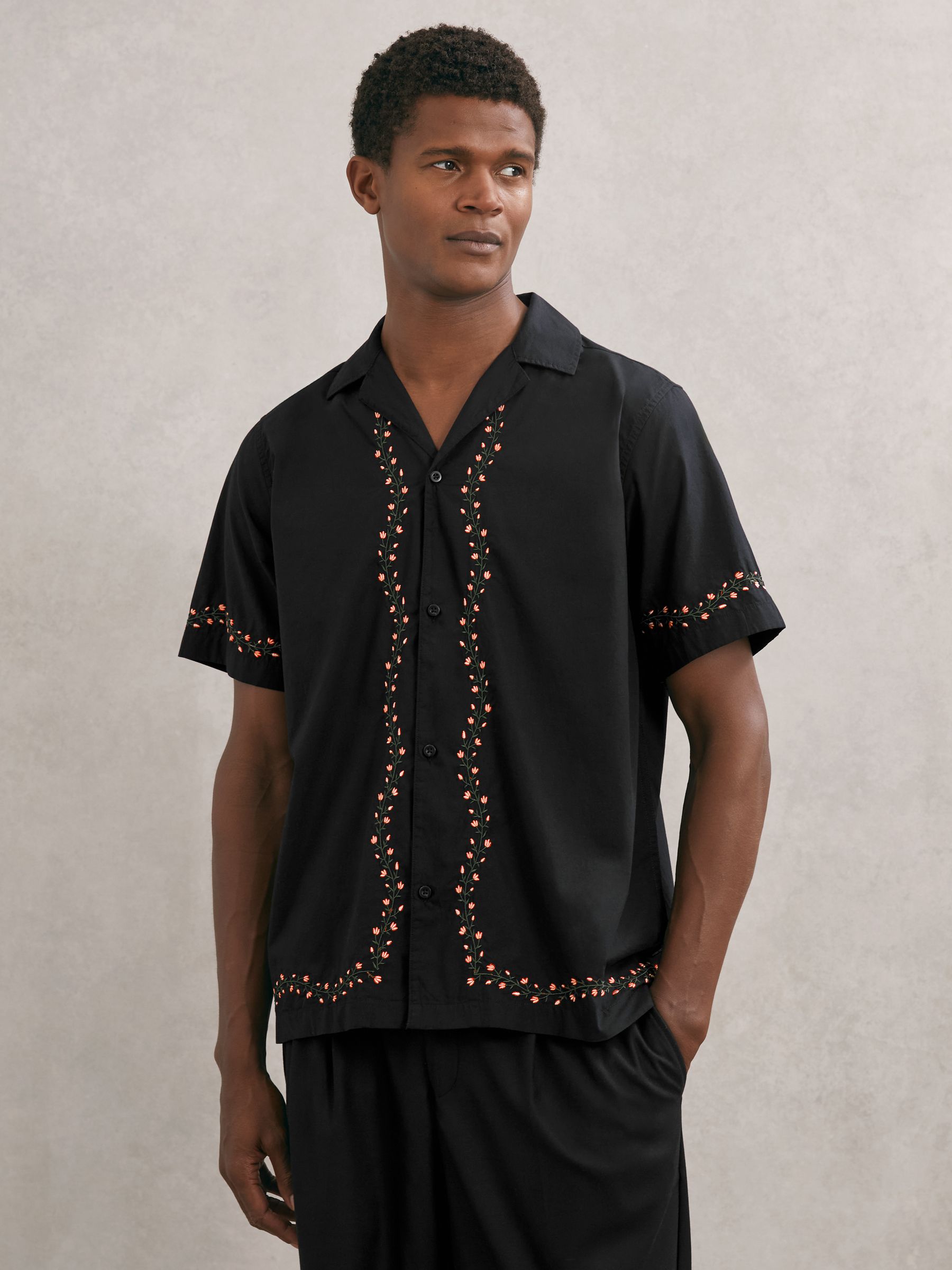 Les Deux Floral-embroidered Shirt