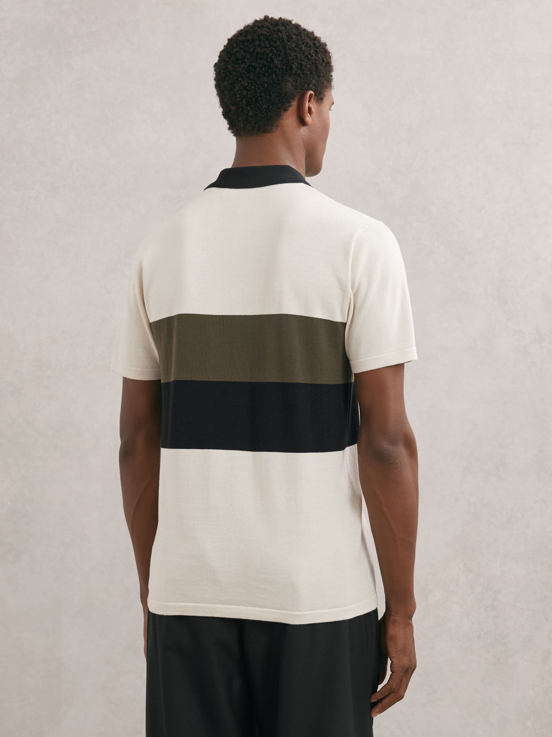 Les Deux Raul Knitted Polo Shirt in Ivory - Image 4 of 5