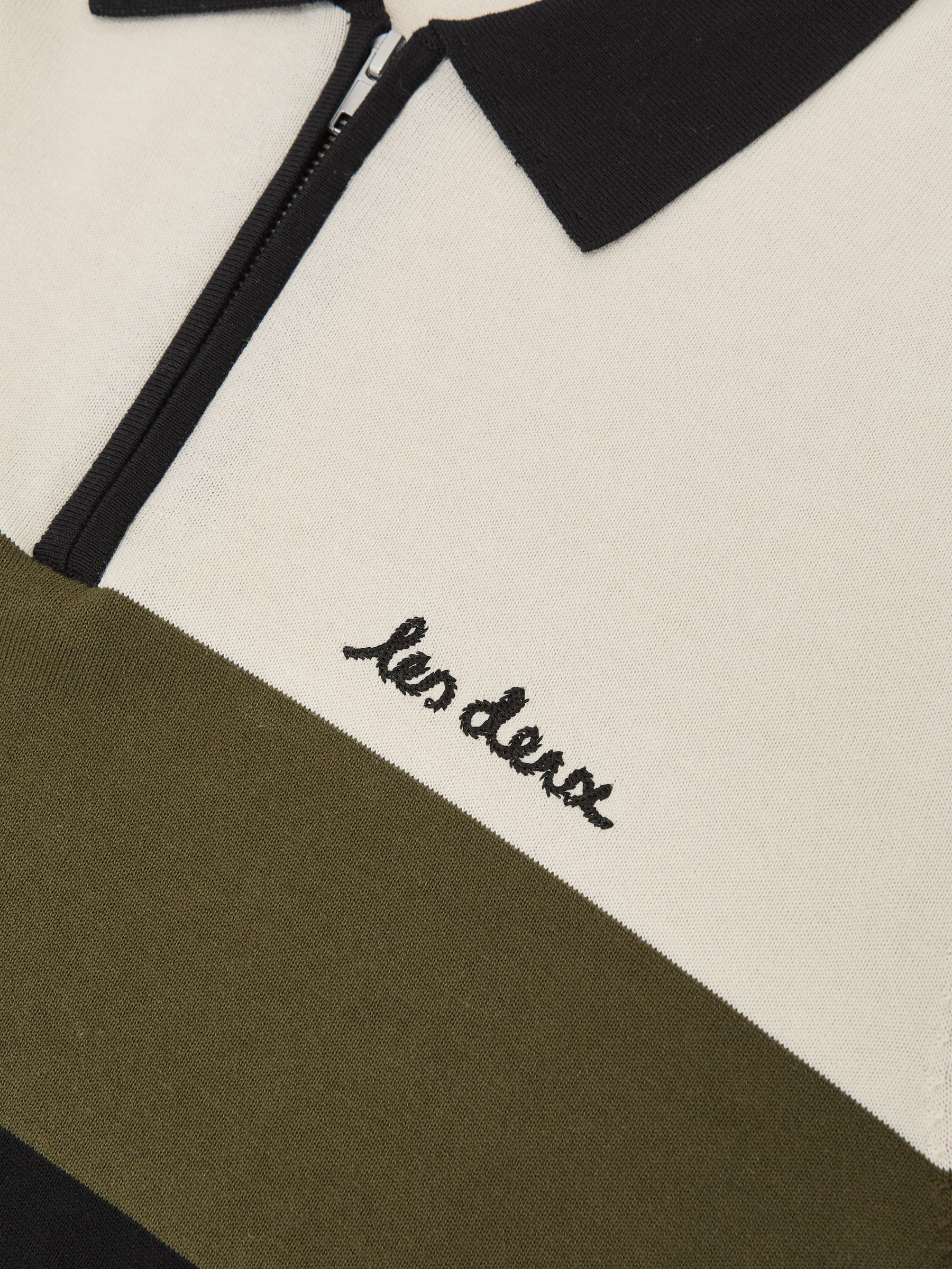 Les Deux Raul Knitted Polo Shirt in Ivory - Image 5 of 5