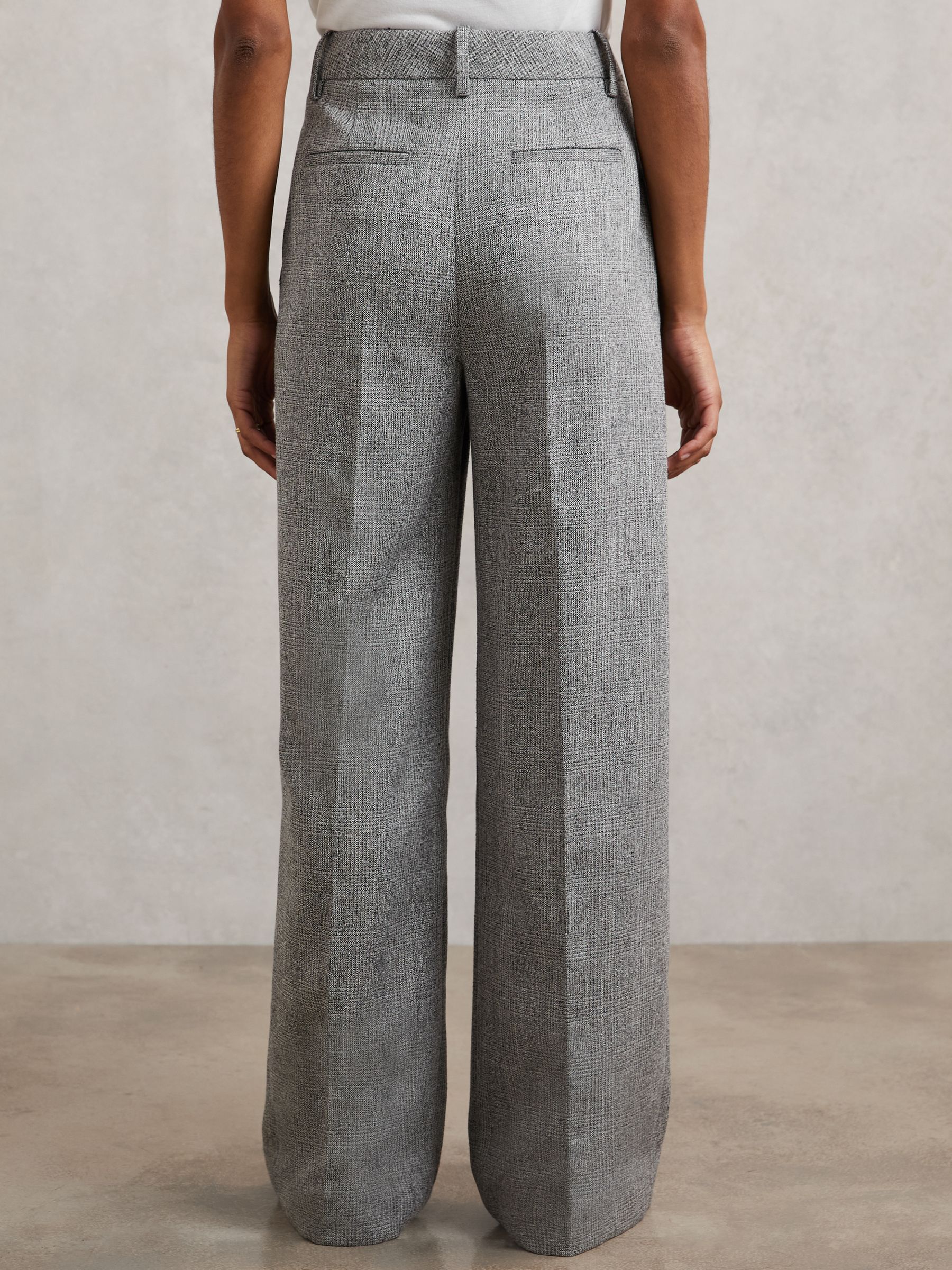 Wide-Leg Textured Suit Trousers in Grey - Image 6 of 7