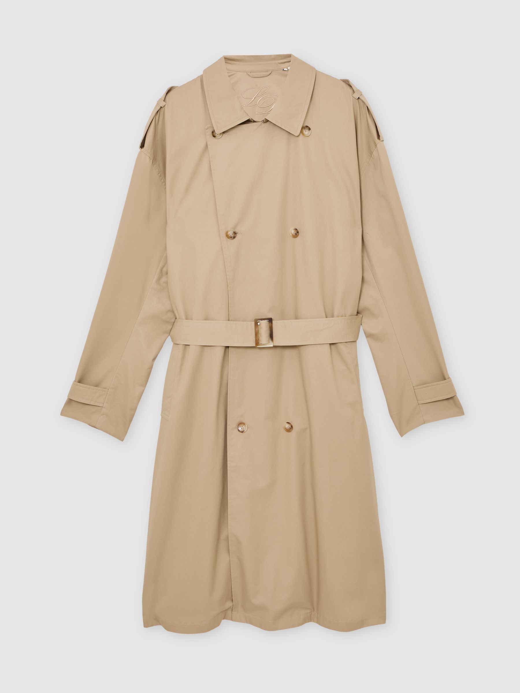 Les Deux Cotton Trench Coat in Dark Sand - Image 2 of 5