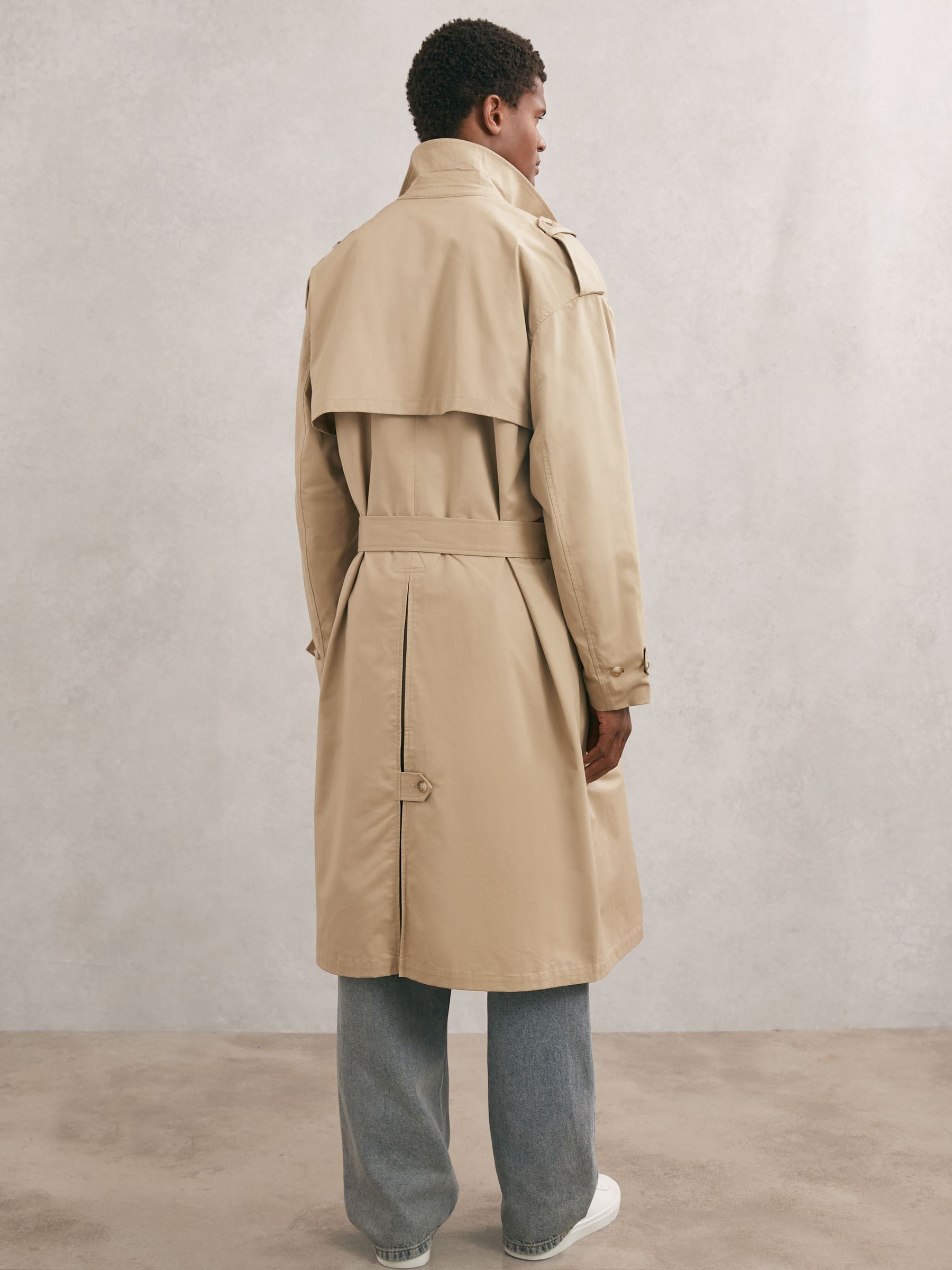 Les Deux Cotton Trench Coat in Dark Sand - Image 5 of 5
