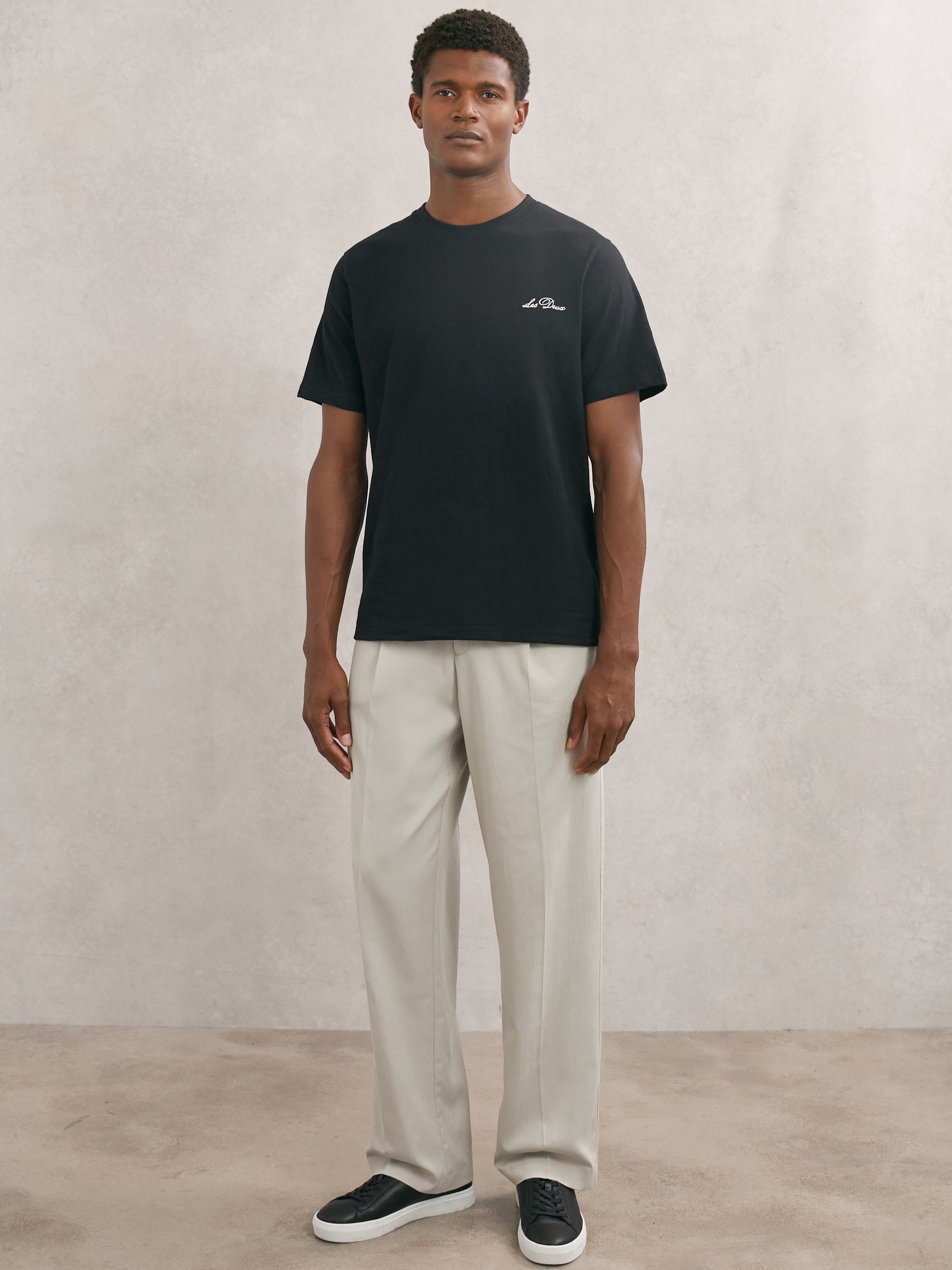 Pantalon de costume Les Deux en sergé à plis sur le devant, couleur sable clair - Image 1 de 5