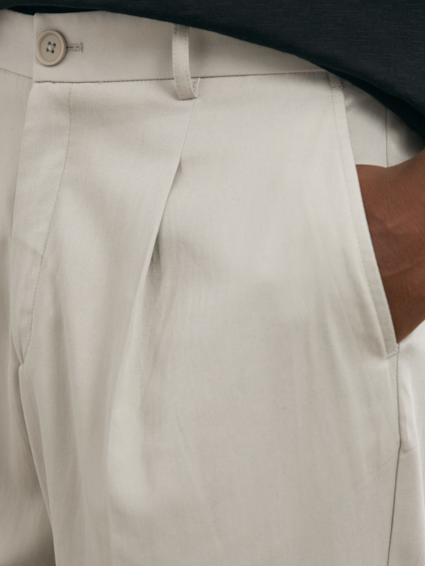 Pantalon de costume Les Deux en sergé à plis sur le devant, couleur sable clair - Image 3 de 5