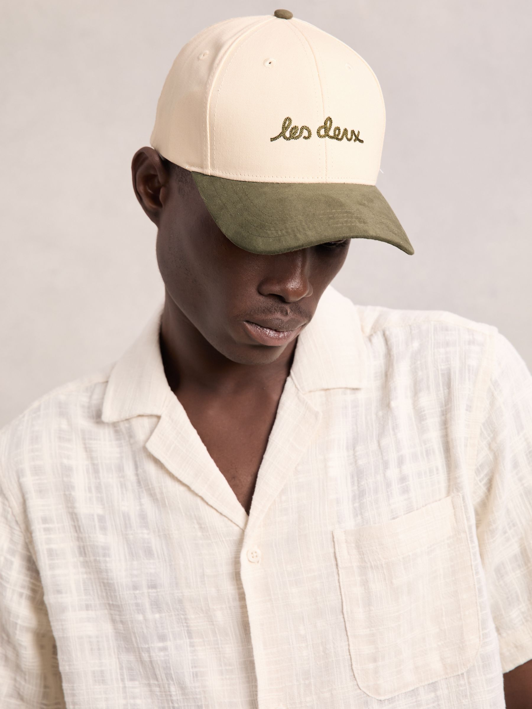 Les Deux Cotton Contrast Logo Cap in Ivory - Image 2 of 5
