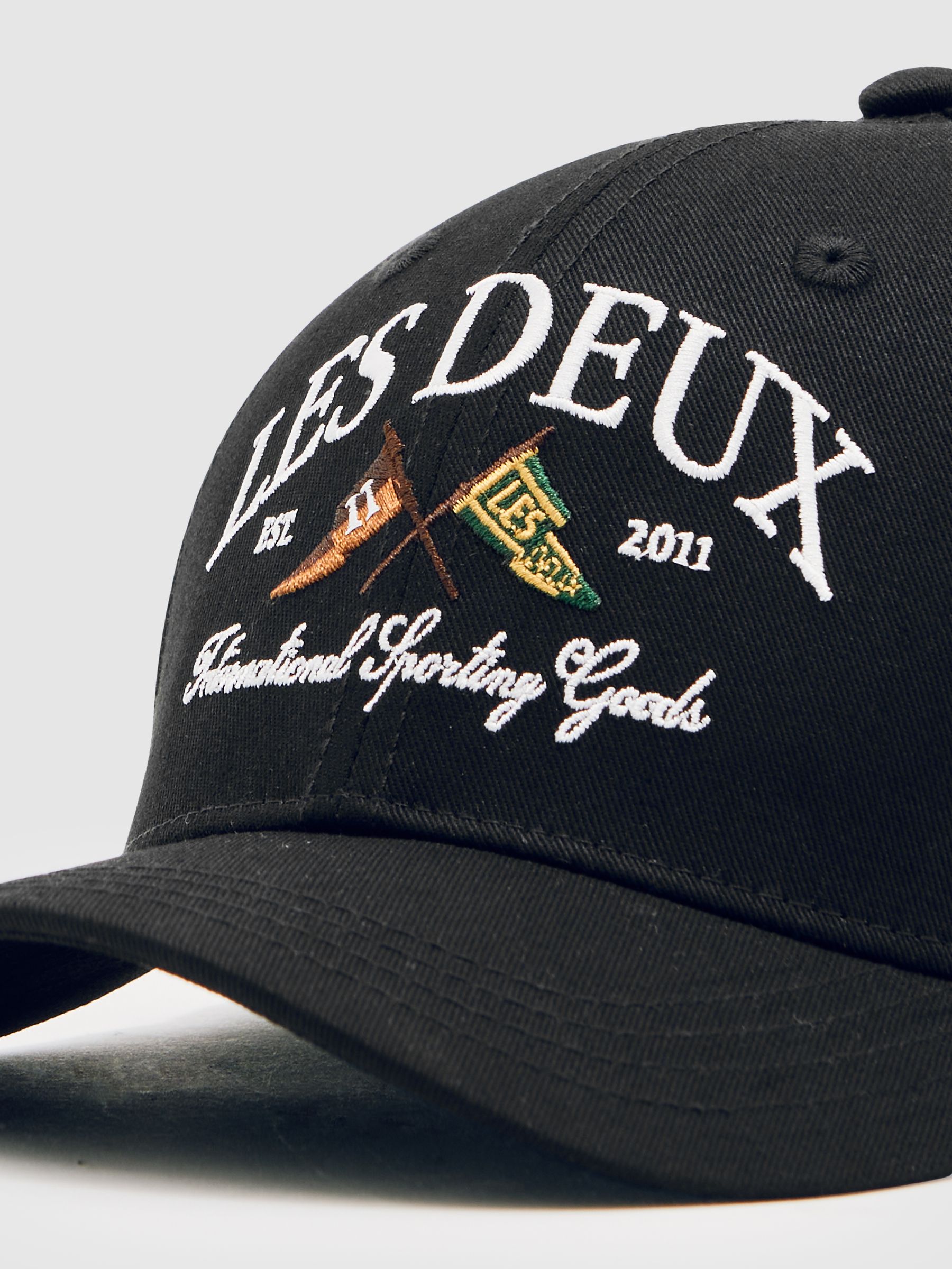Les Deux Ivy League Cotton Baseball Cap in Black - Image 5 of 6