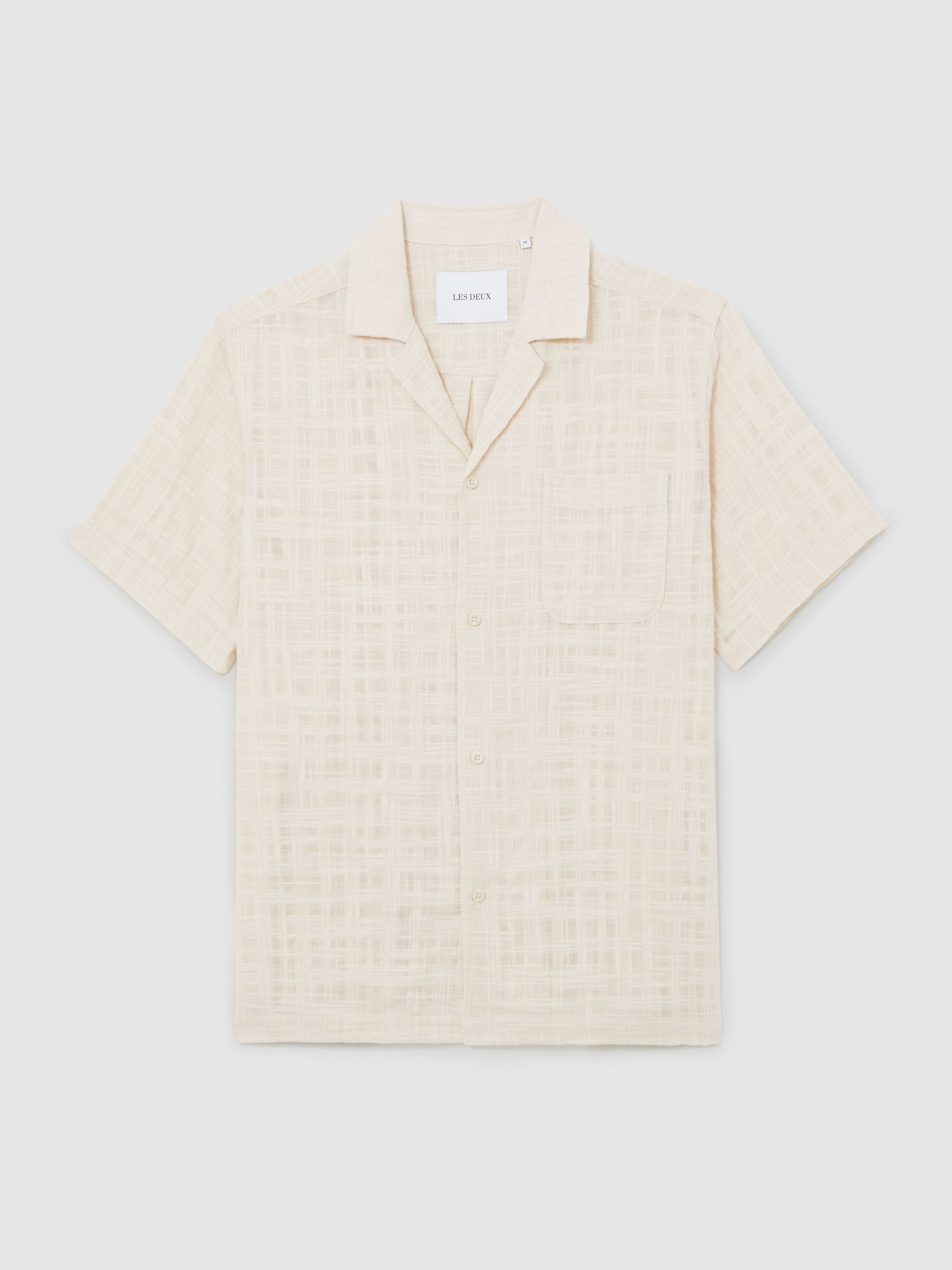 Les Deux Cotton Textured-Weave Shirt in Ivory - Image 2 of 5