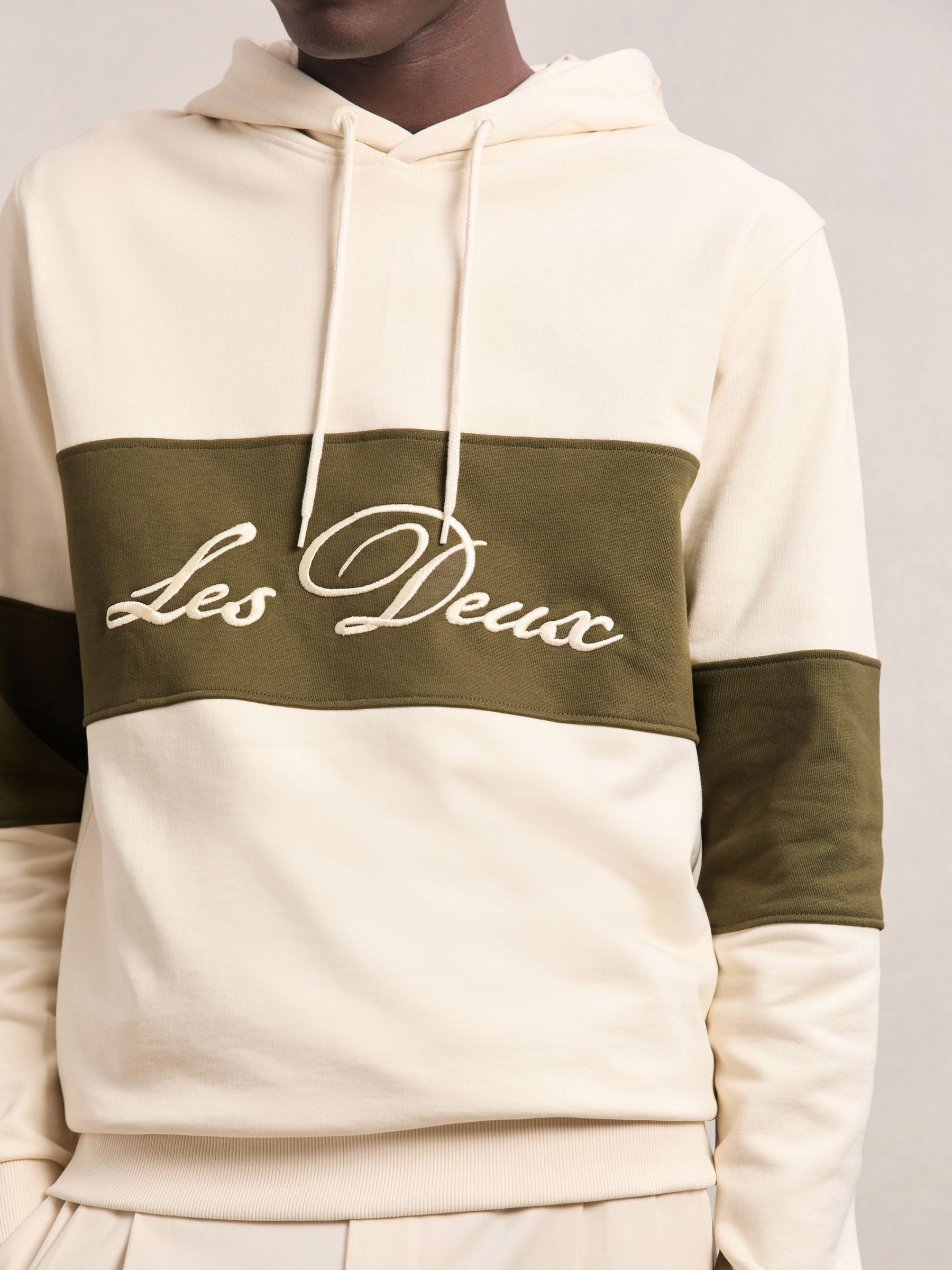 Les Deux Cotton Logo Rugby Hoodie in Ivory - Image 3 of 4