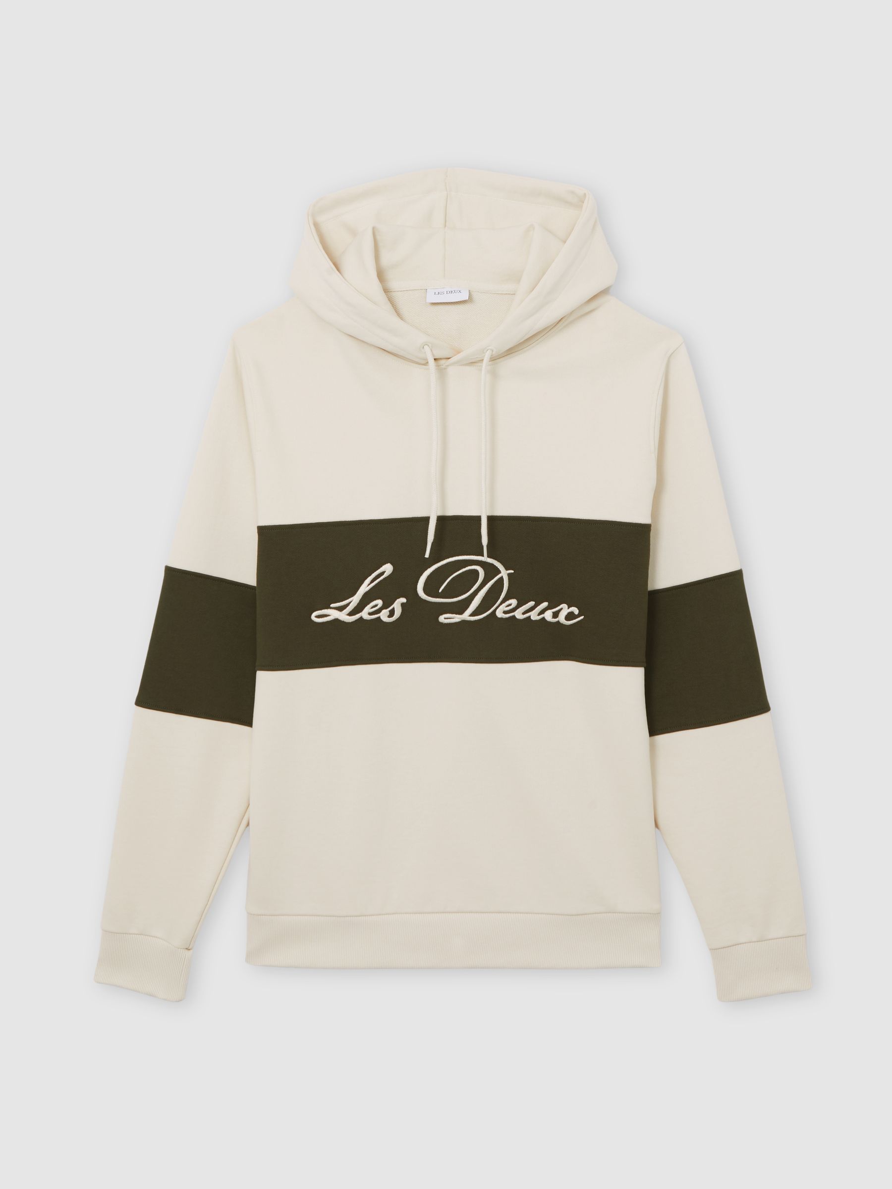 Les Deux Cotton Logo Rugby Hoodie in Ivory - Image 4 of 4