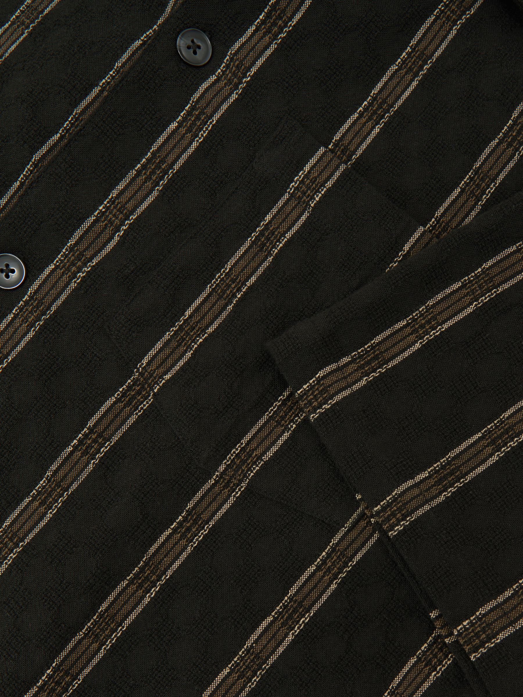 Les Deux Cotton Textured Stripe Shirt in Black - image 3