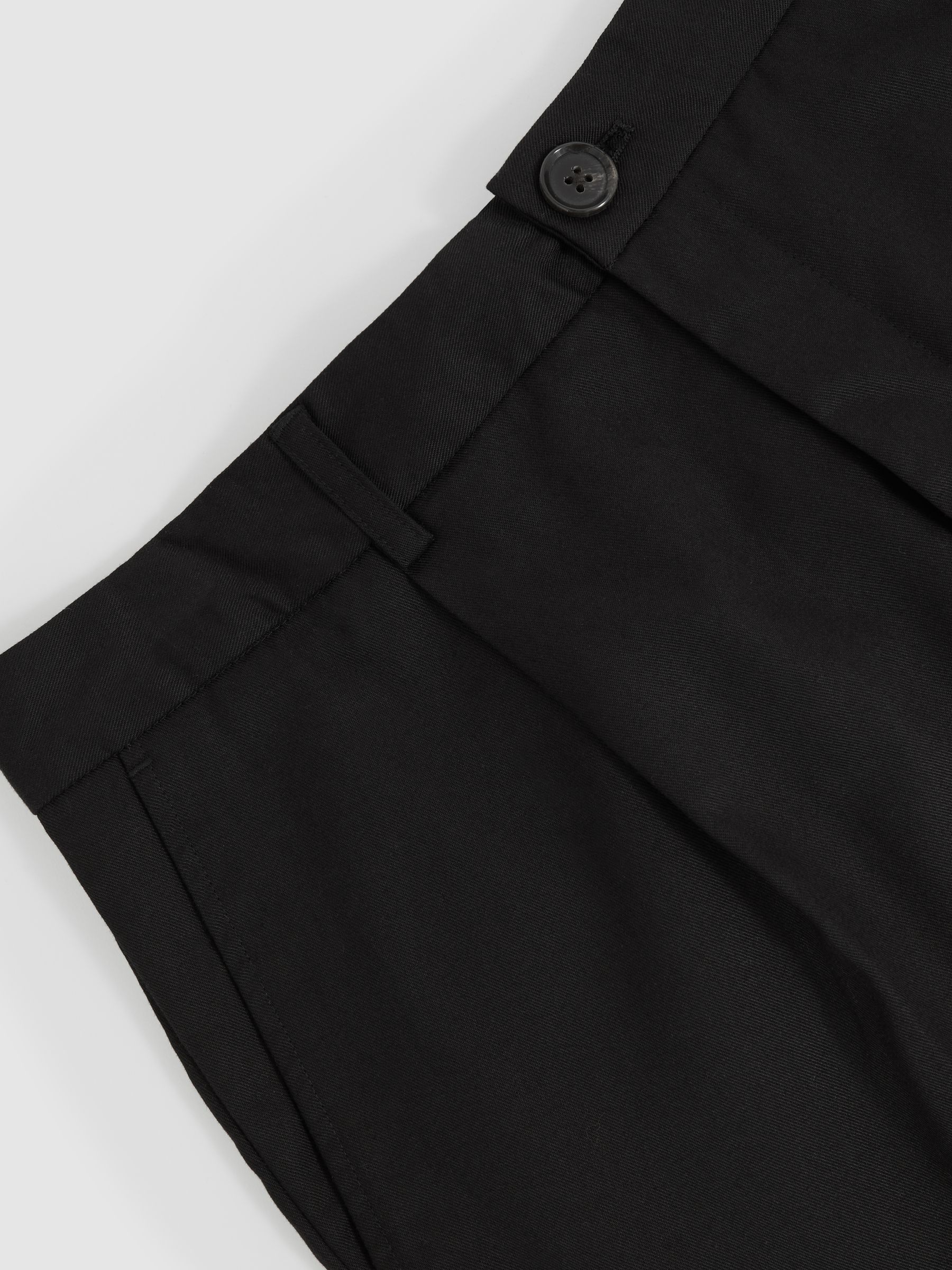 Les Deux Pleat-Front Twill Suit Trousers in Black - Image 5 of 5
