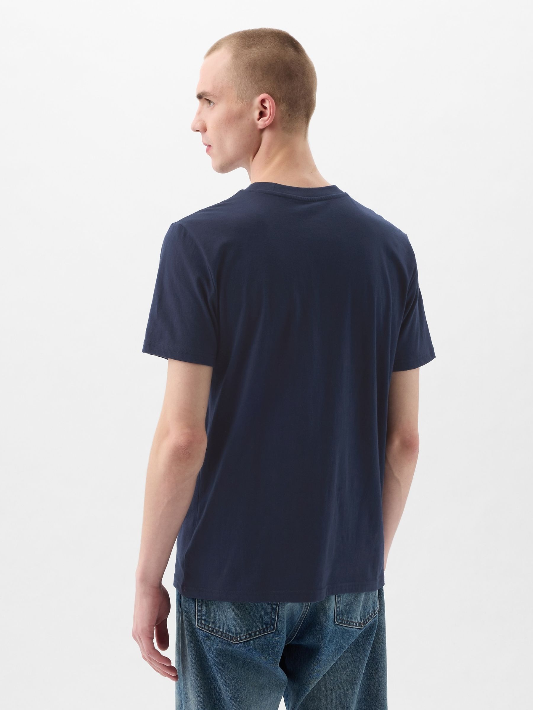 Navy Blue Pocket Short Sleeve T-Shirt - Image 2 of 4