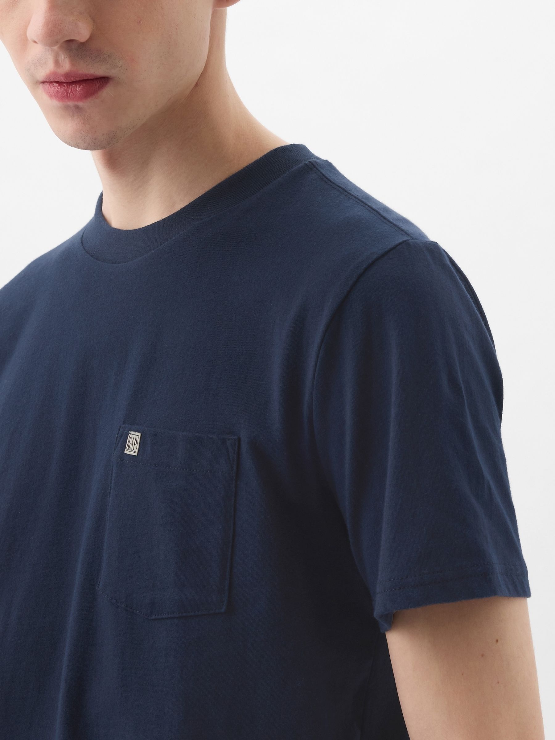 Navy Blue Pocket Short Sleeve T-Shirt - Image 4 of 4