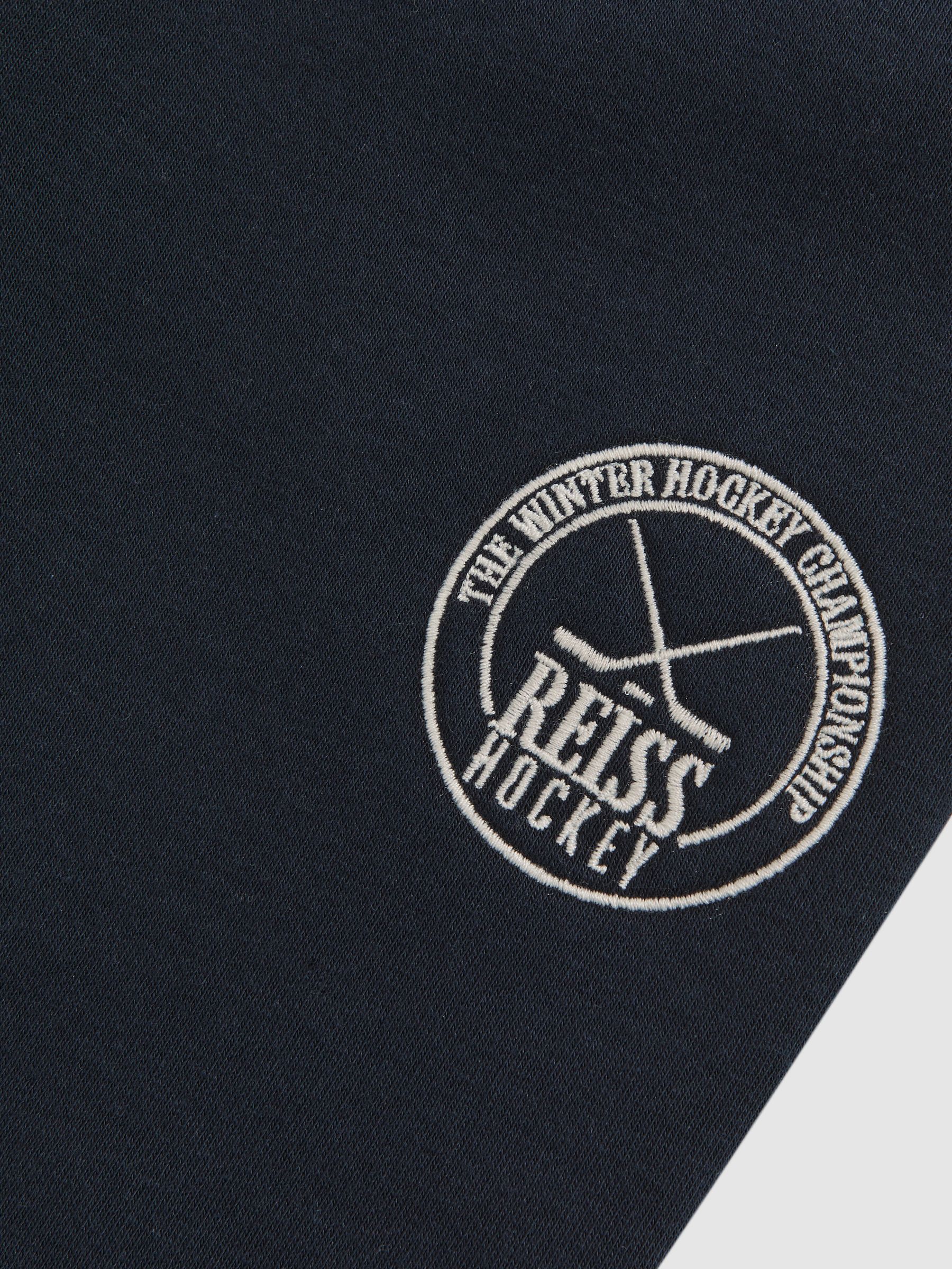 3-9 yrs Cotton-Blend Hockey Crest Joggers in Navy - Image 4 of 4