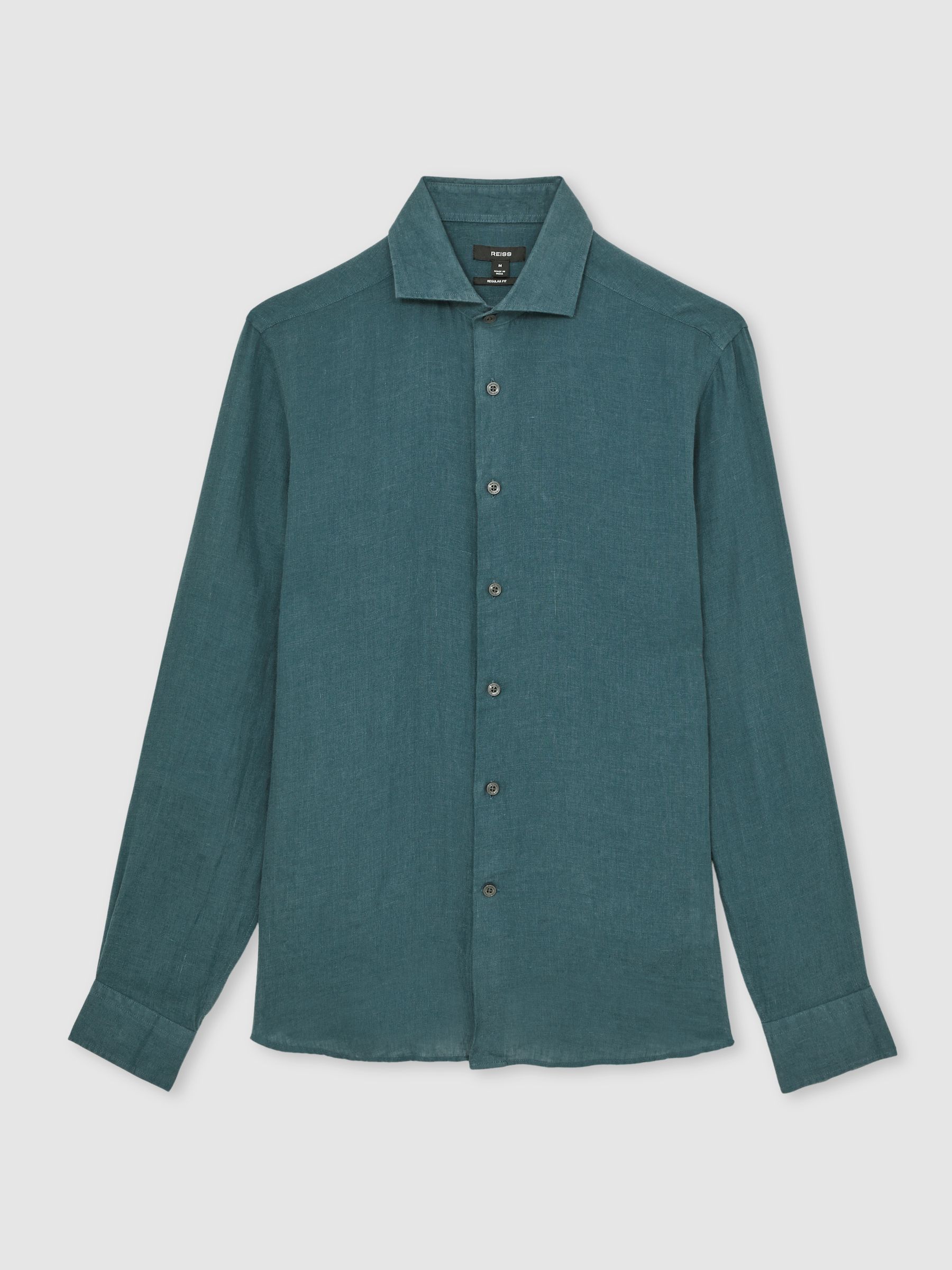 Linen Cutaway-Collar Shirt in Orion Blue - Image 2 of 6