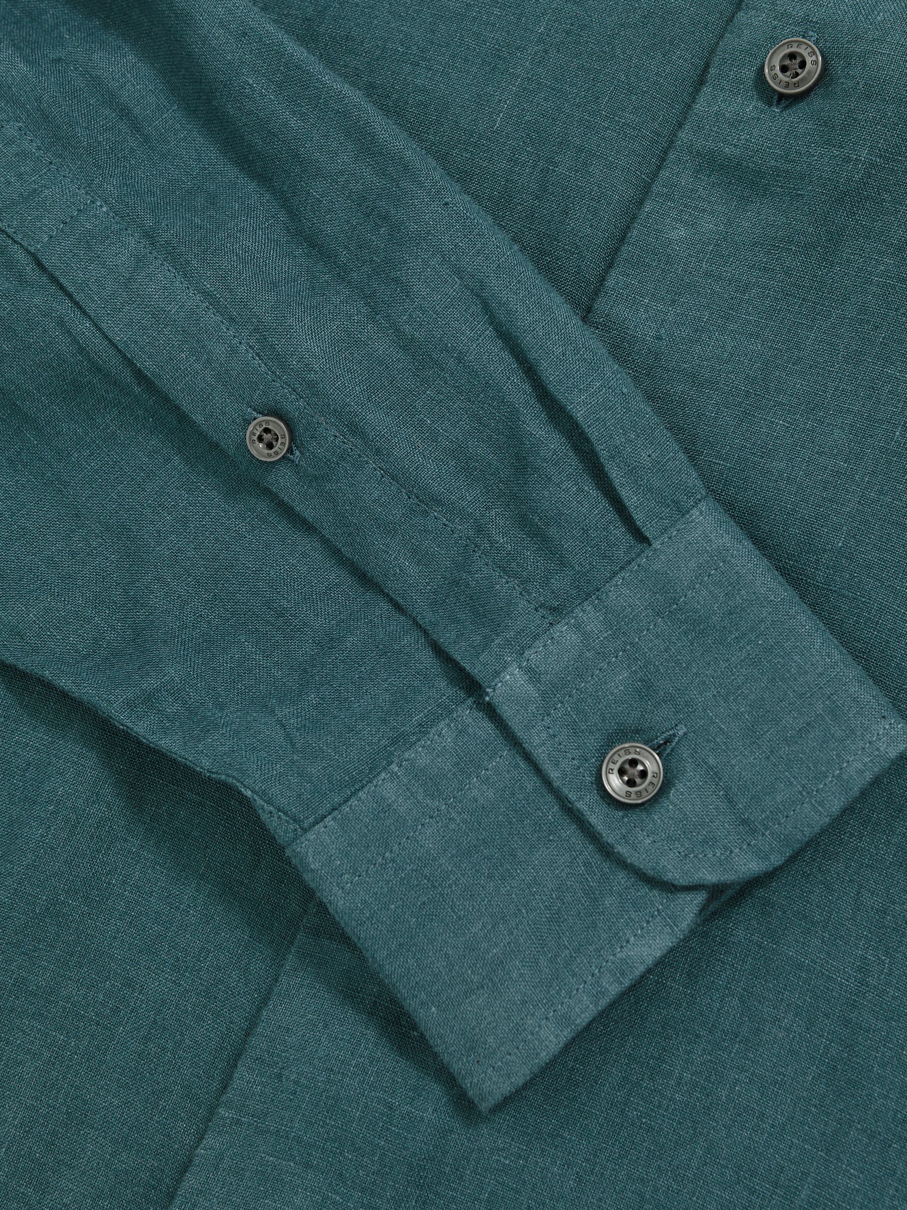 Linen Cutaway-Collar Shirt in Orion Blue - Image 6 of 6