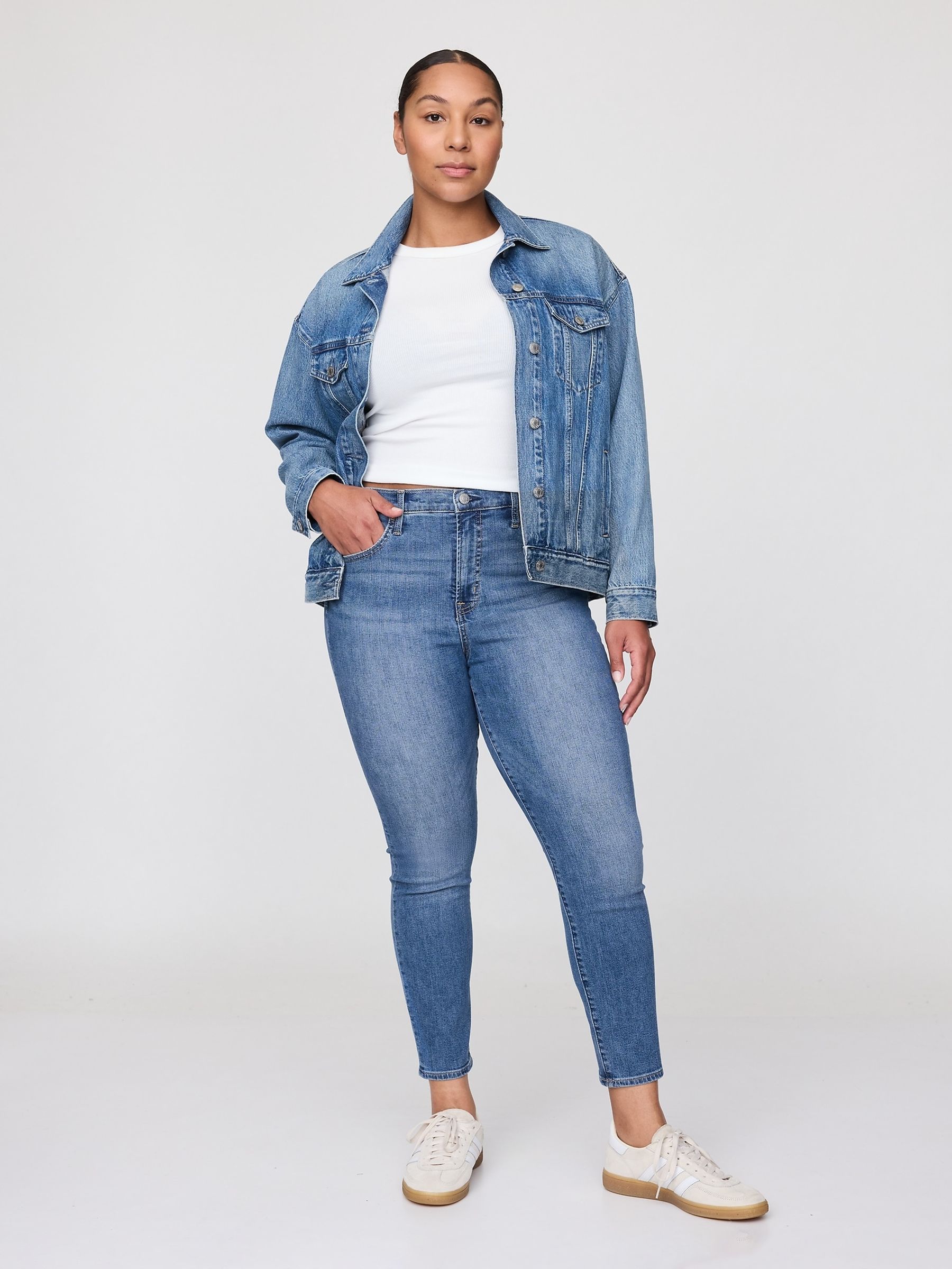 Dark Blue High Rise True Skinny Jeans - Image 4 of 6