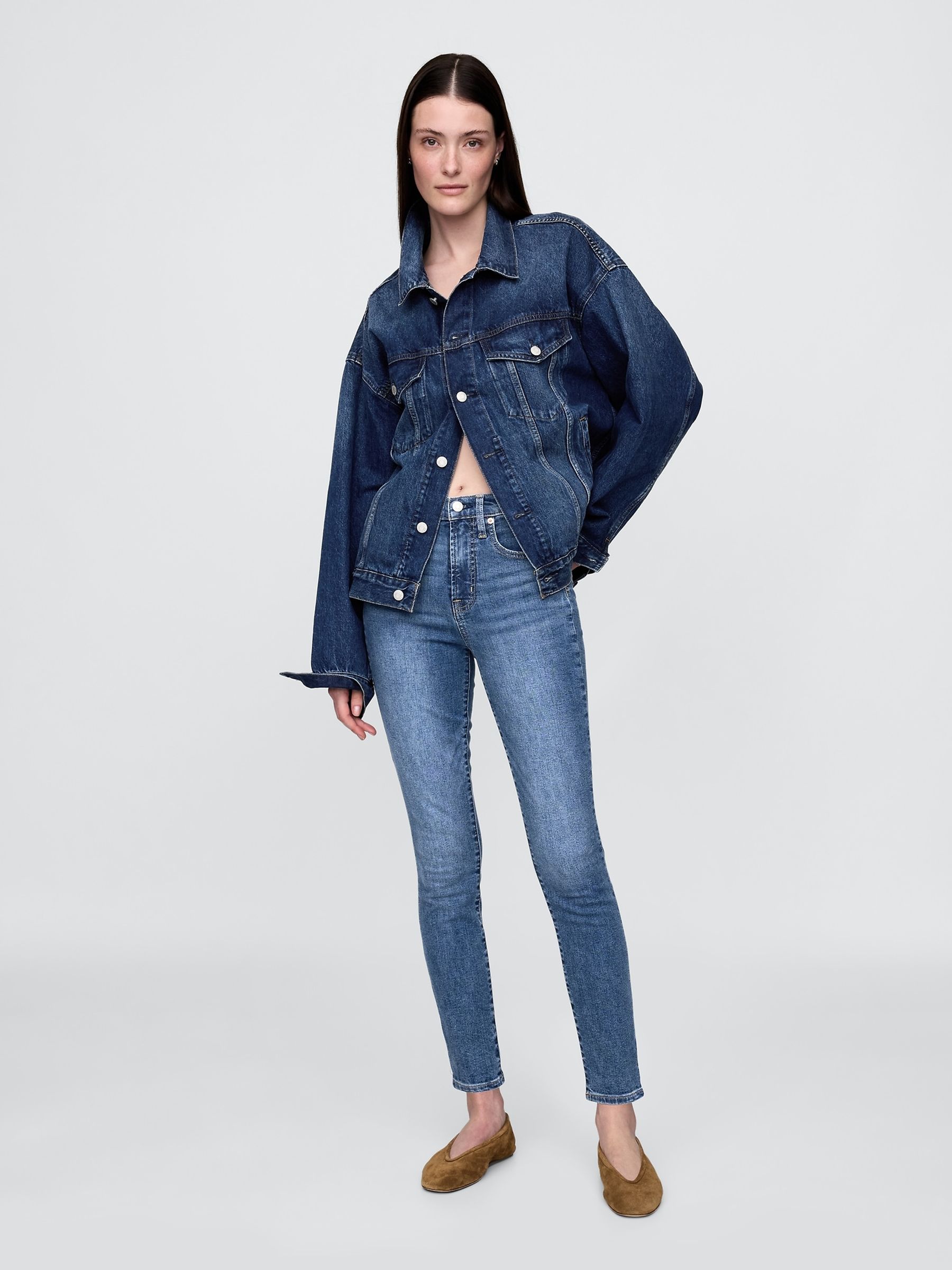 Dark Blue High Rise True Skinny Jeans - Image 6 of 6