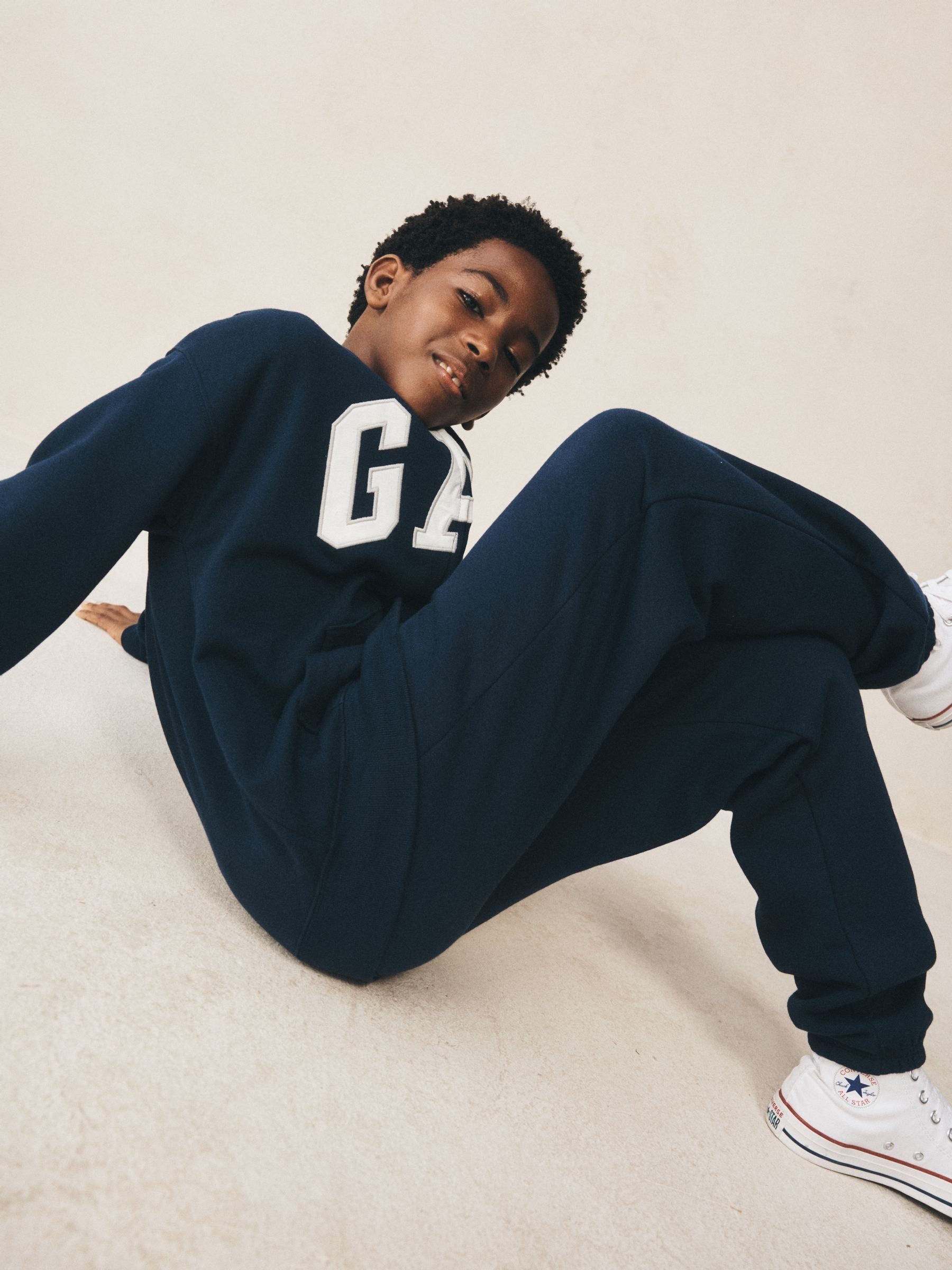 Navy Blue Relaxed Logo Joggers - Image 2 of 4