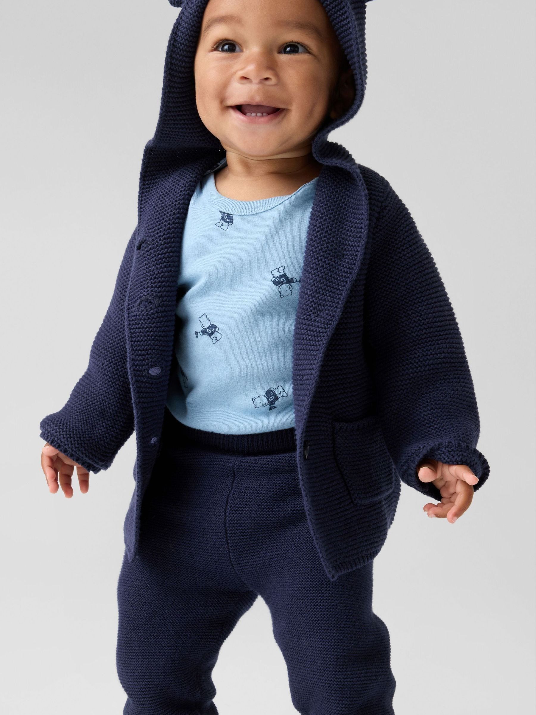 Blue Bear Soft Cotton Knit Cardigan - Image 3 of 5