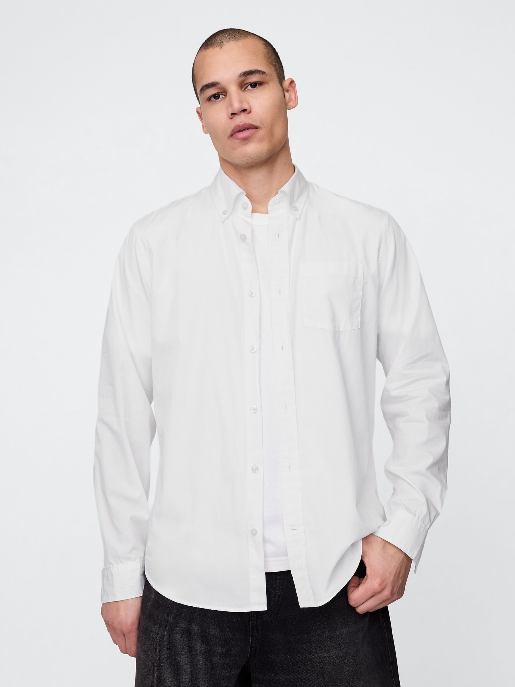 White Cotton Poplin Classic Shirt - Image 1 of 4