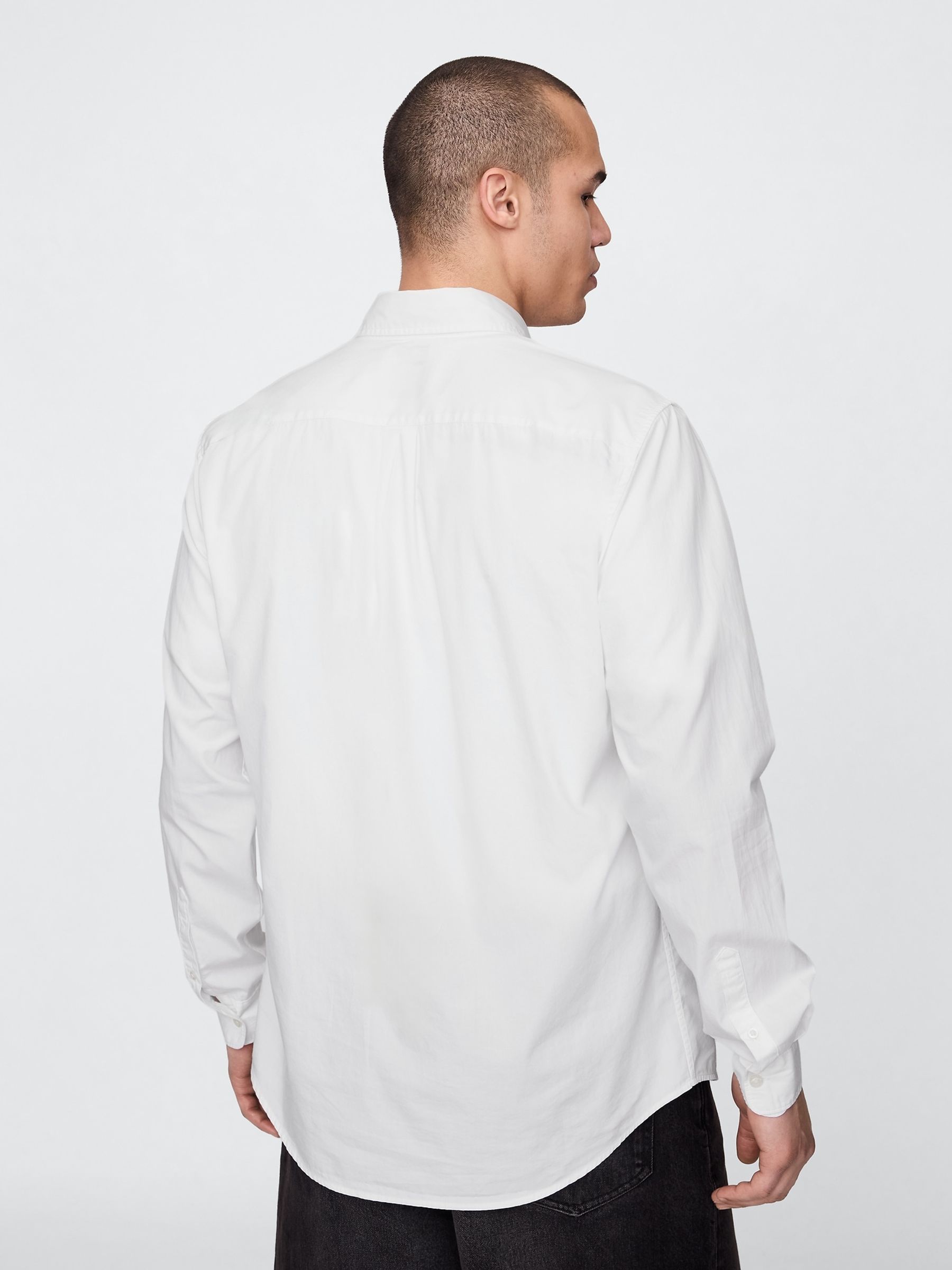 White Cotton Poplin Classic Shirt - Image 2 of 4