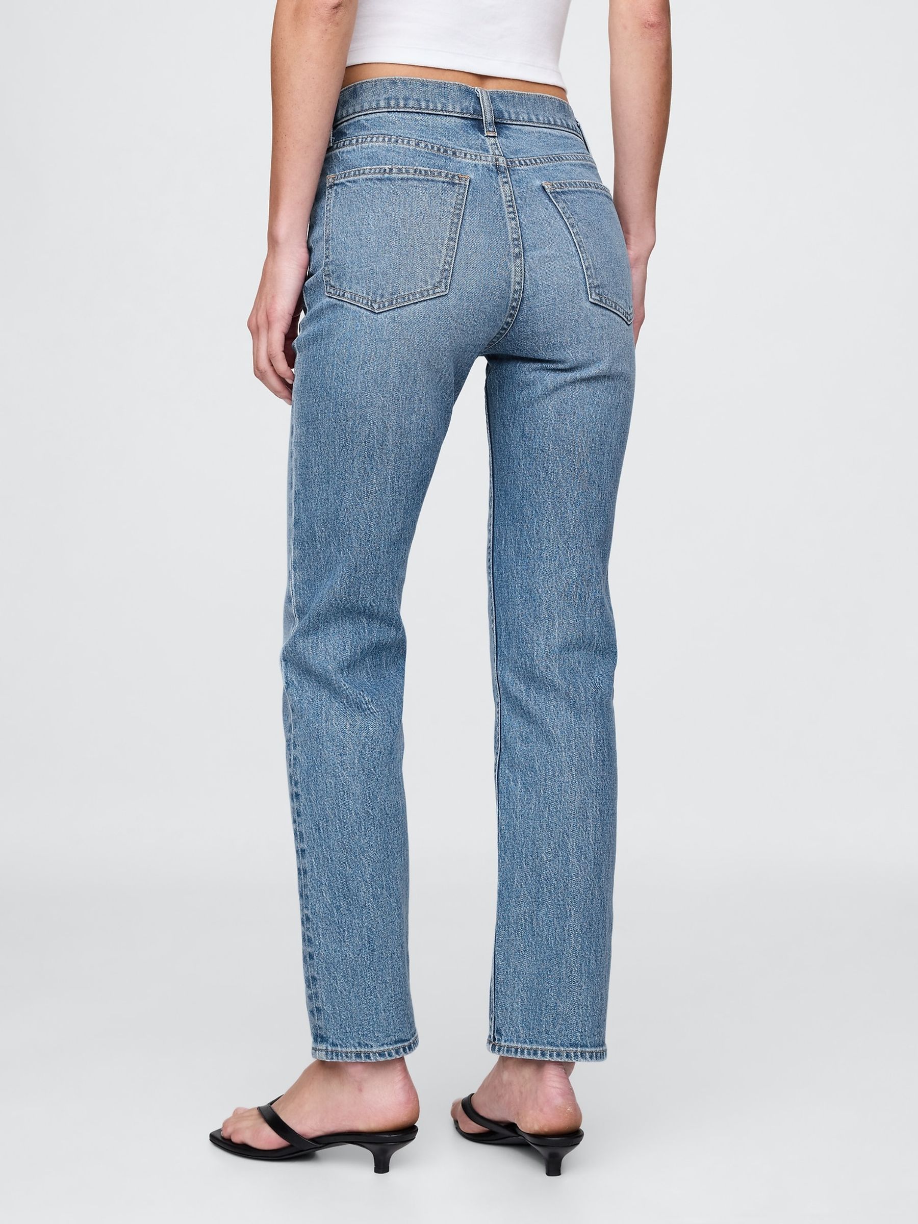 Blue High Waisted '90s Straight Jeans - Image 2 of 4