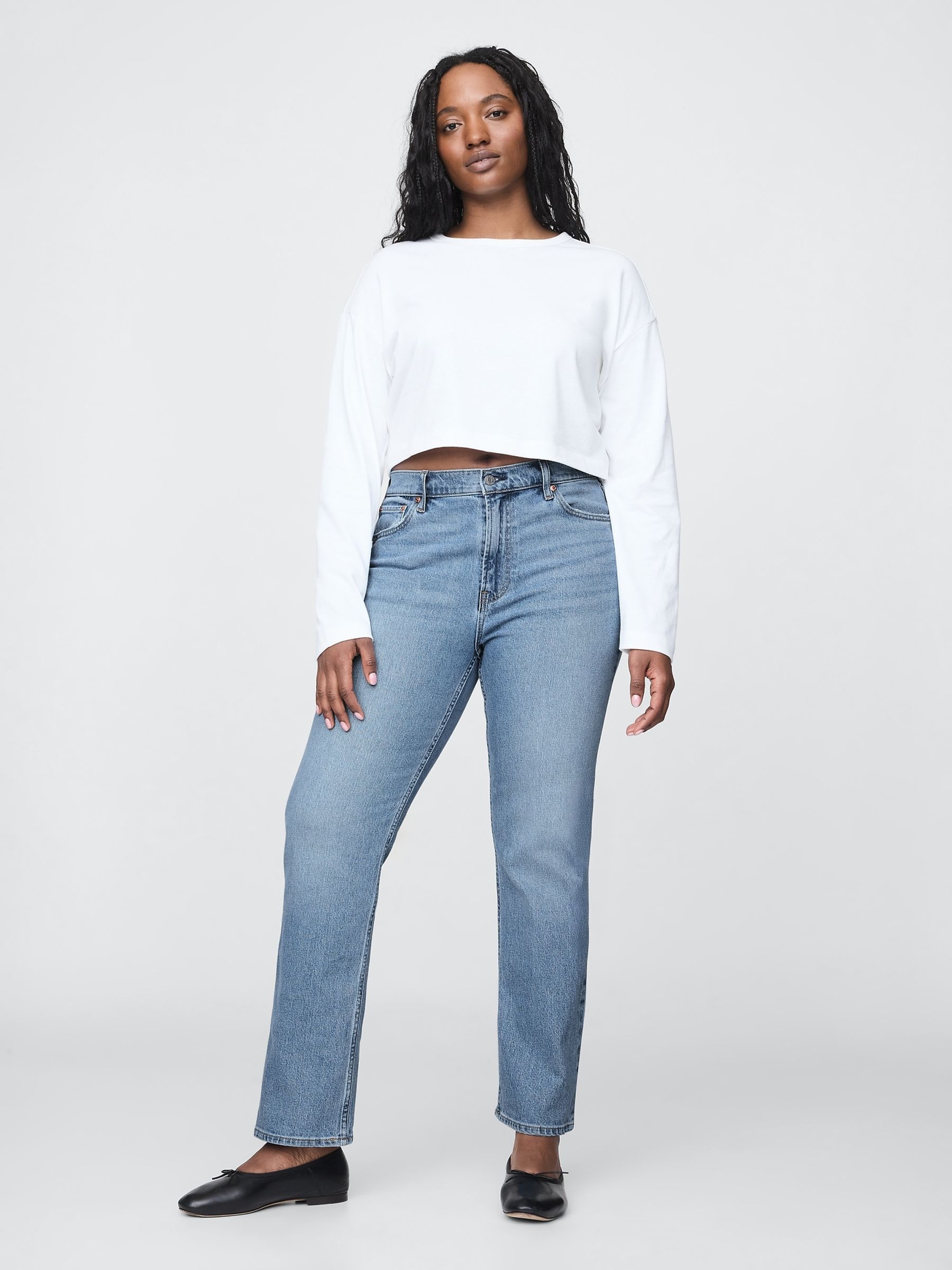 Blue High Waisted '90s Straight Jeans - Image 3 of 4