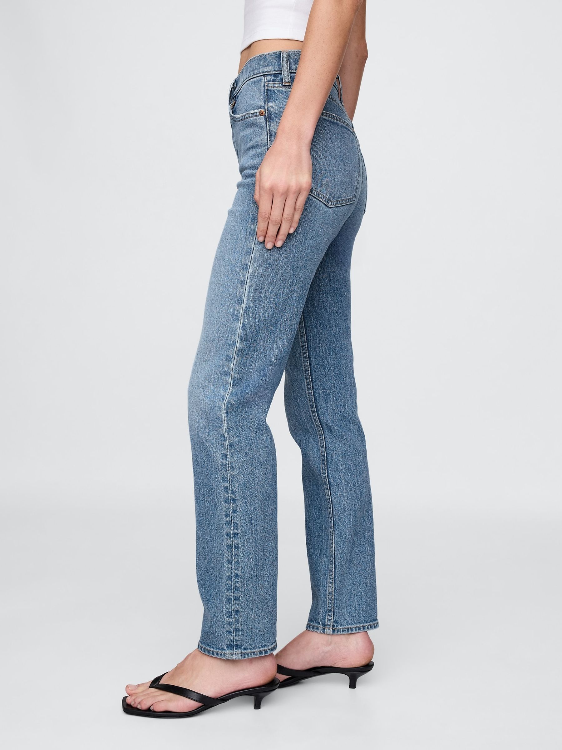 Blue High Waisted '90s Straight Jeans - Image 4 of 4