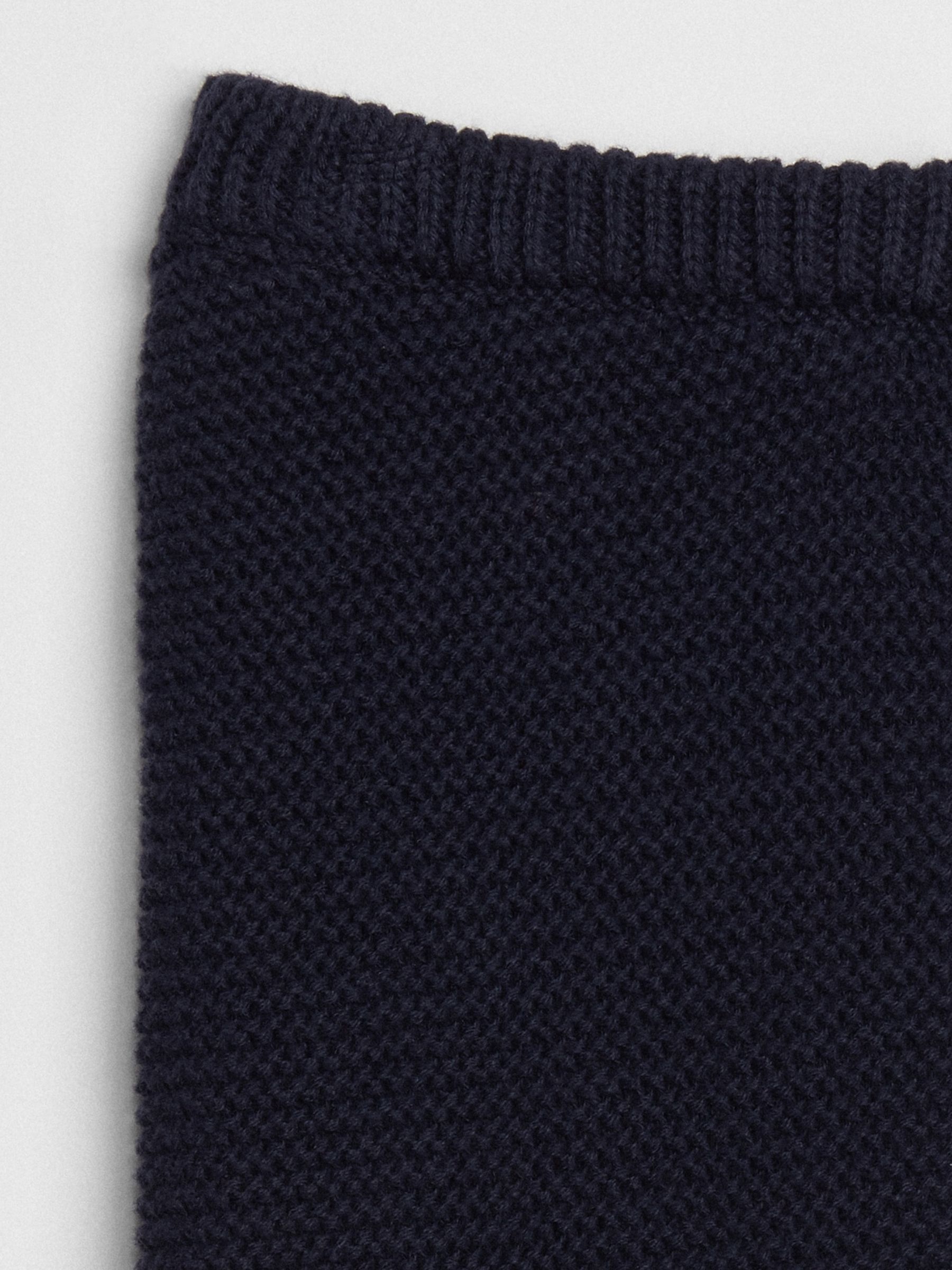 Navy Blue Soft Cotton Knit Pull On Trousers - Image 8 of 8