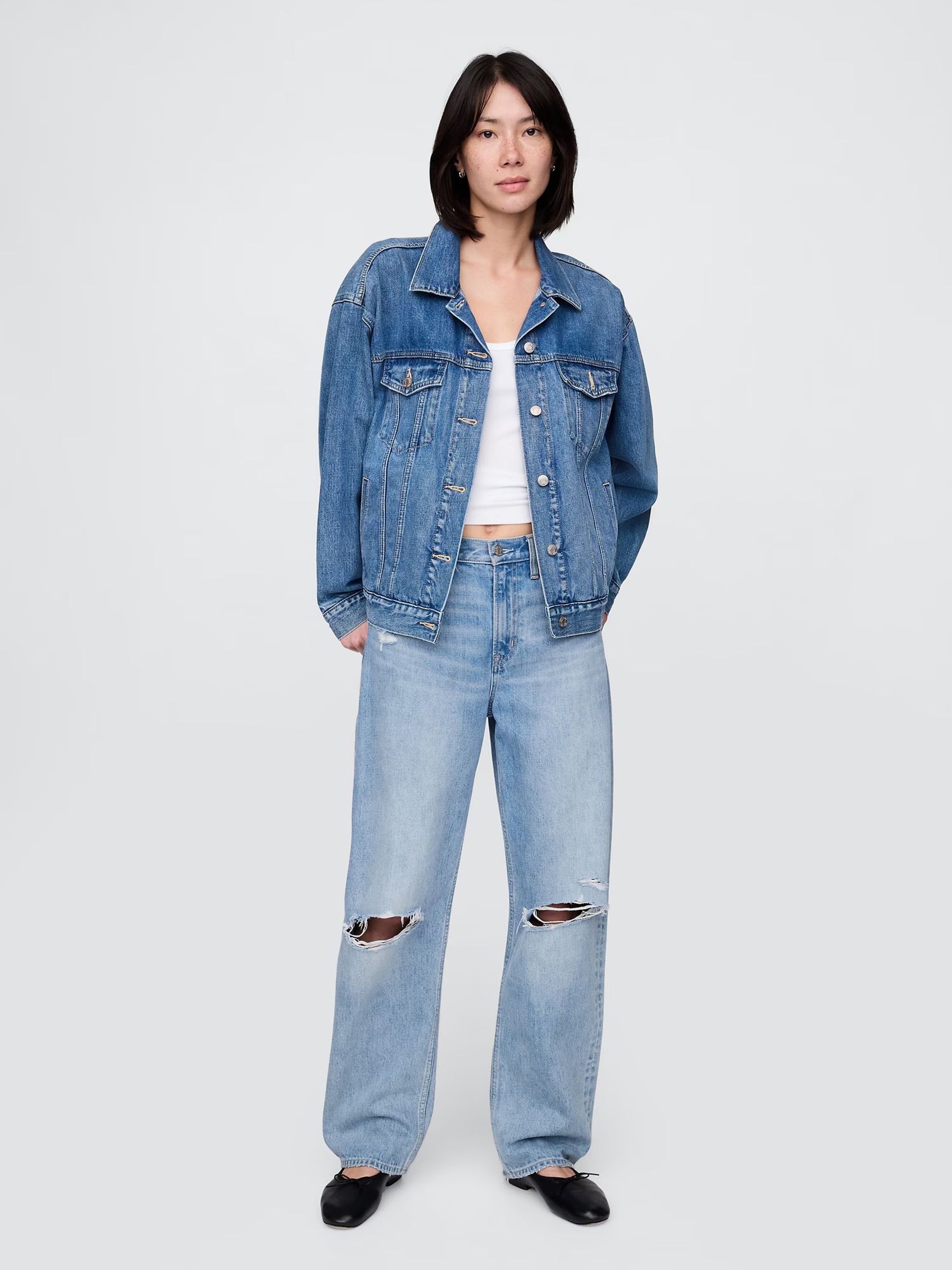 Blue High Rise Barrel Jeans - Image 6 of 8