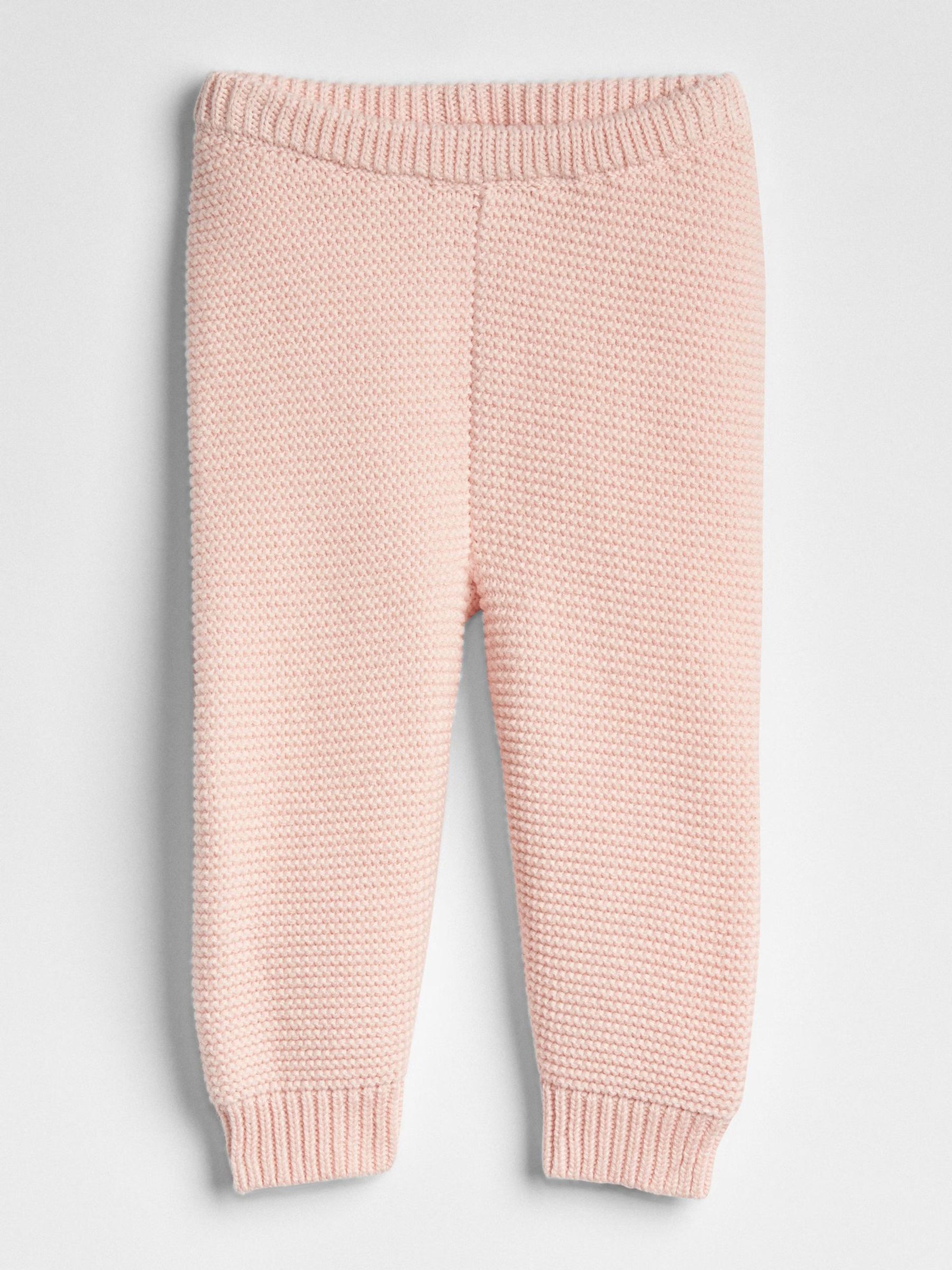 Pink Soft Cotton Knit Pull On Trousers - Image 2 of 2