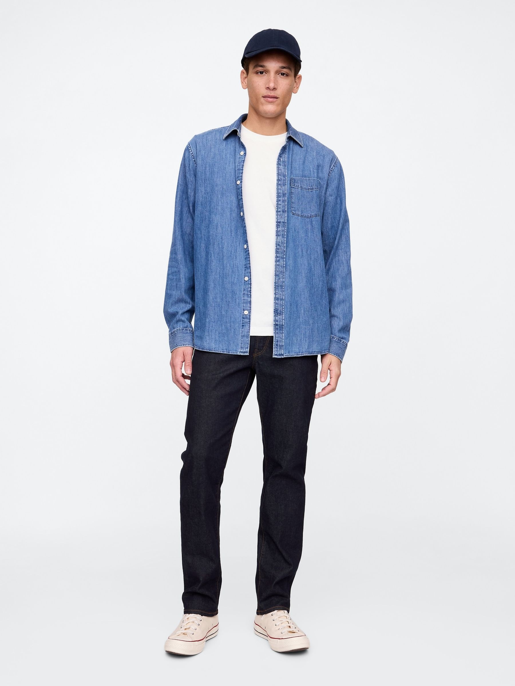 Dark Blue Straight Leg Jeans - Image 3 of 11