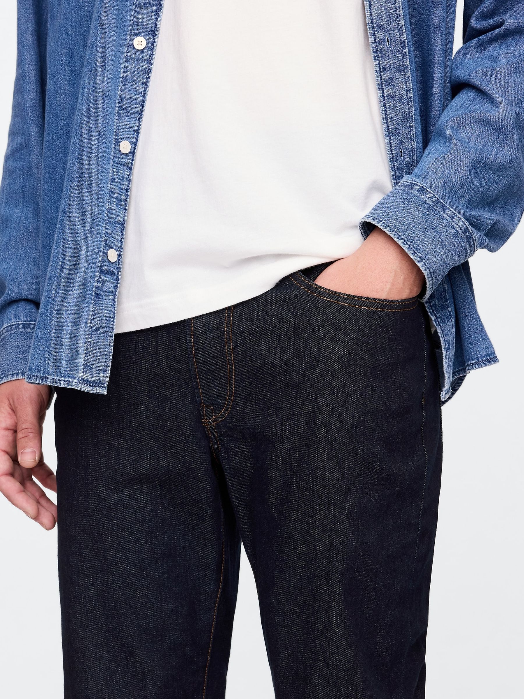 Dark Blue Straight Leg Jeans - Image 5 of 11