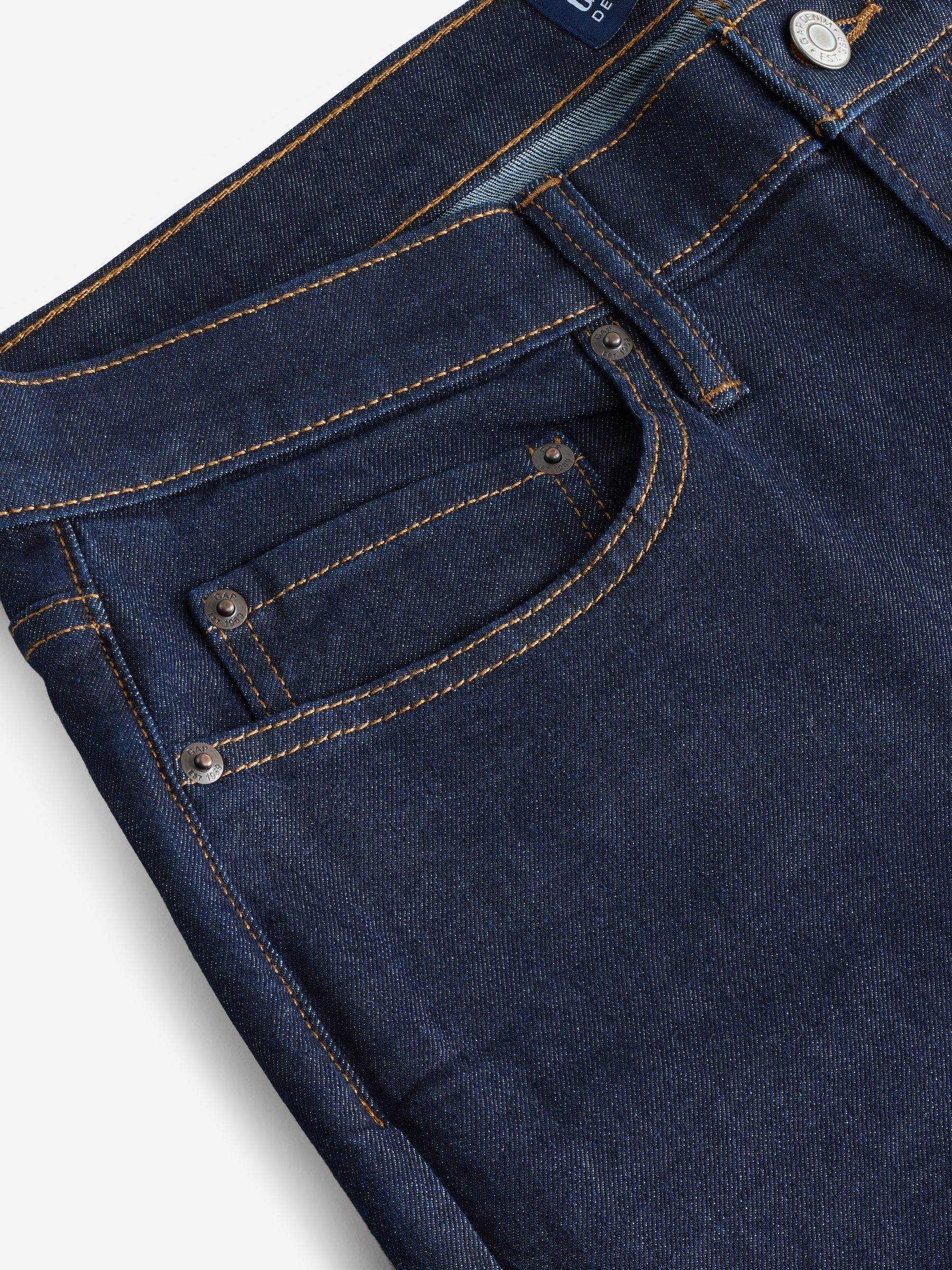 Dark Blue Straight Leg Jeans - Image 9 of 11