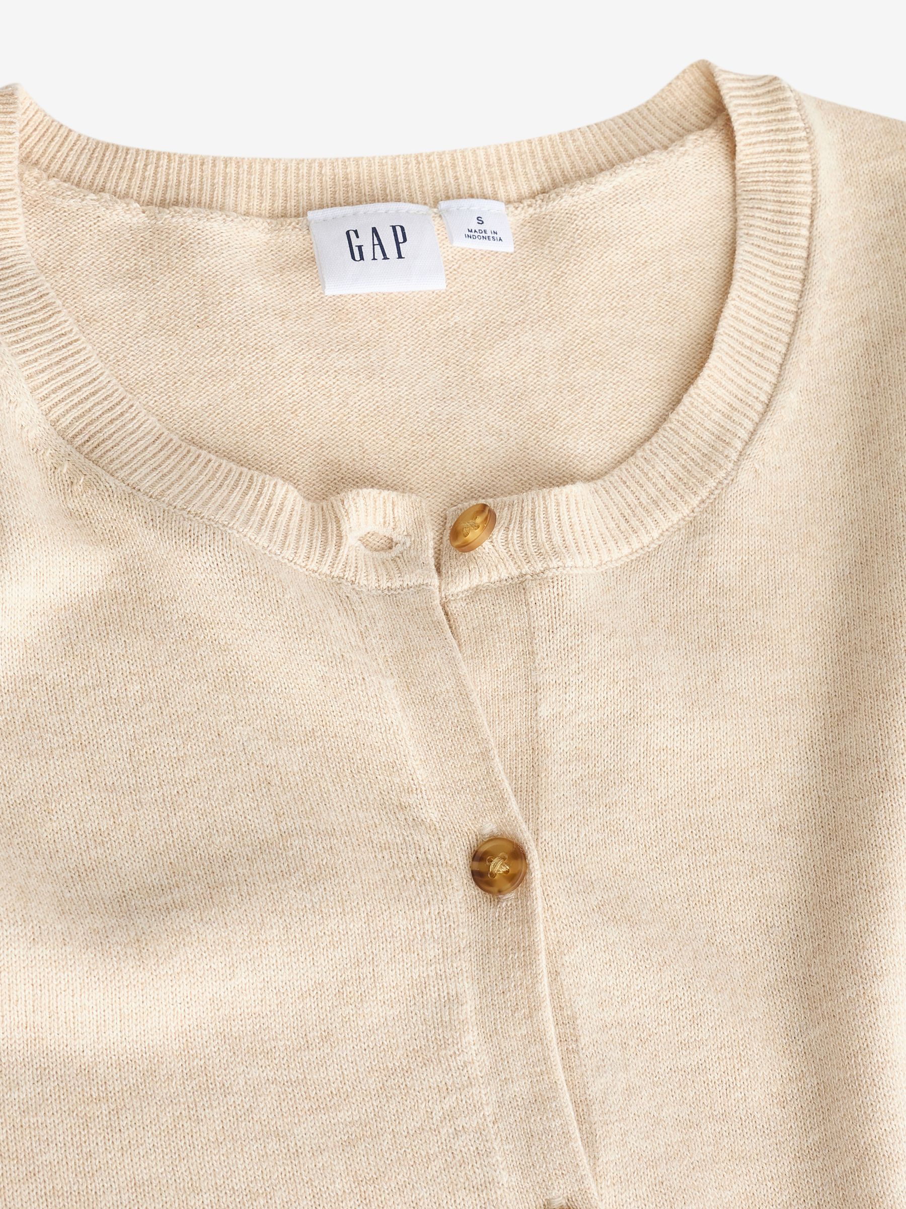 Cream Crew Neck Cardigan - Image 7 of 7
