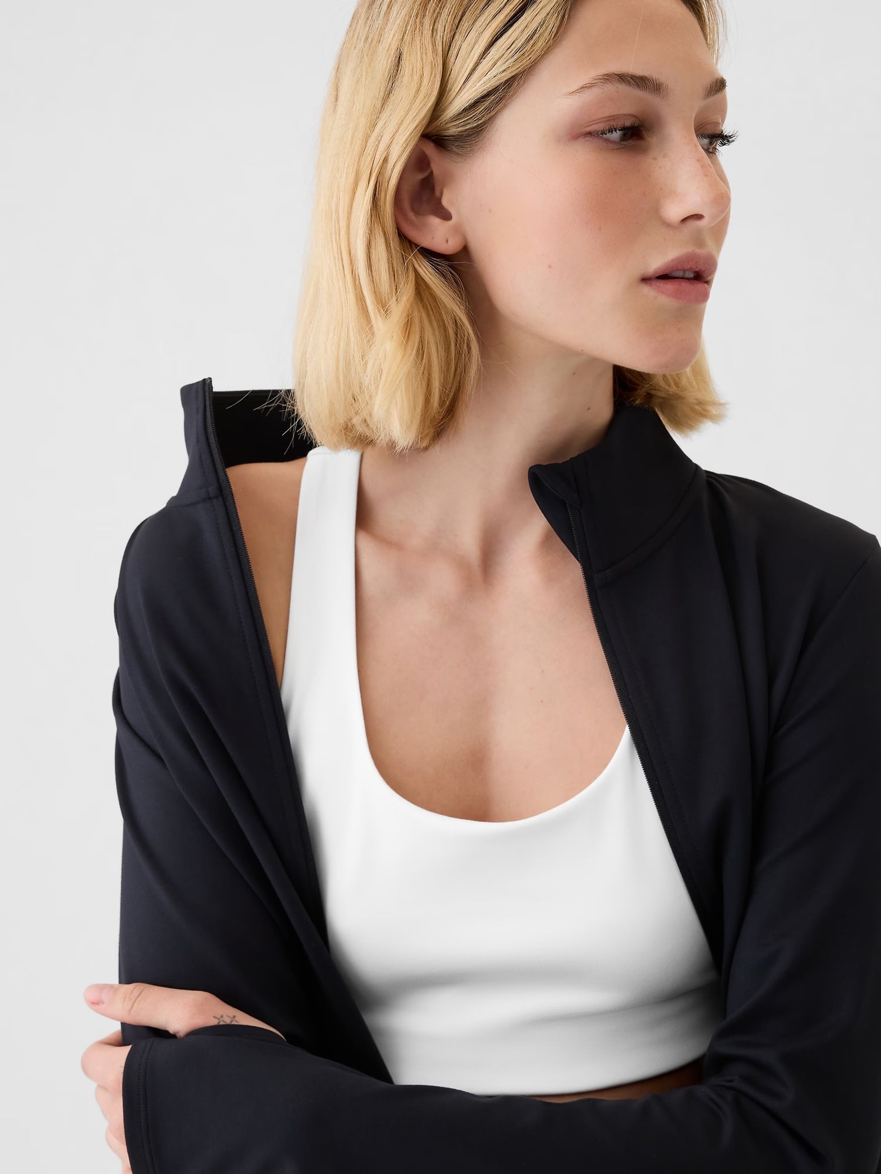 White Power Medium Impact Racerback Sports Bra - Image 3 of 5
