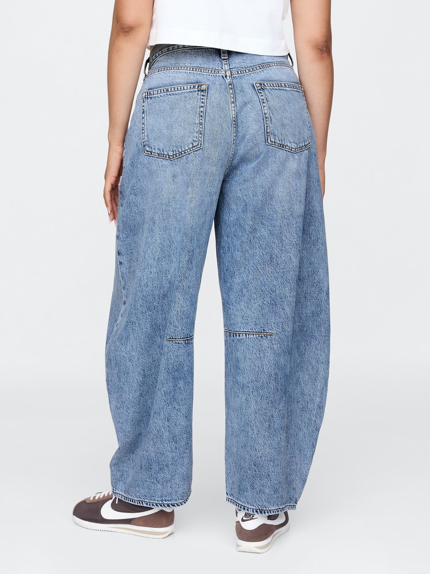 Blue High Waisted UltraSoft Horseshoe Jeans - Image 6 of 9