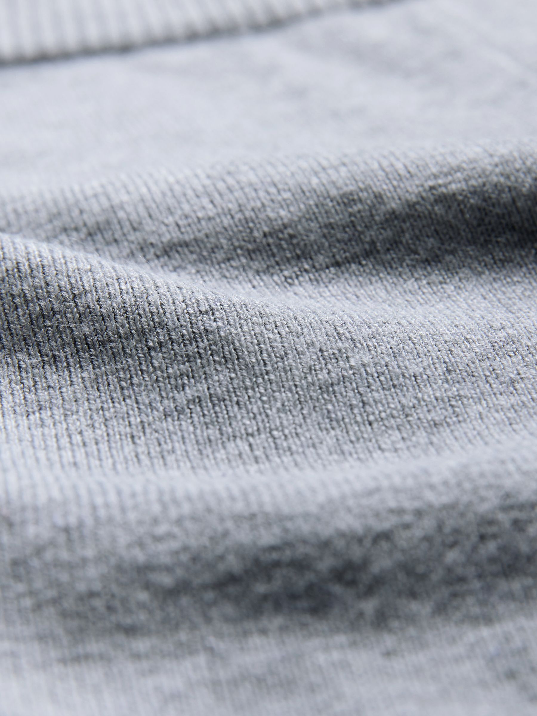 Knitted Ribbed Hoodie and Wide Leg Trouser Co-ord Light Grey Marl - Image 4 of 5