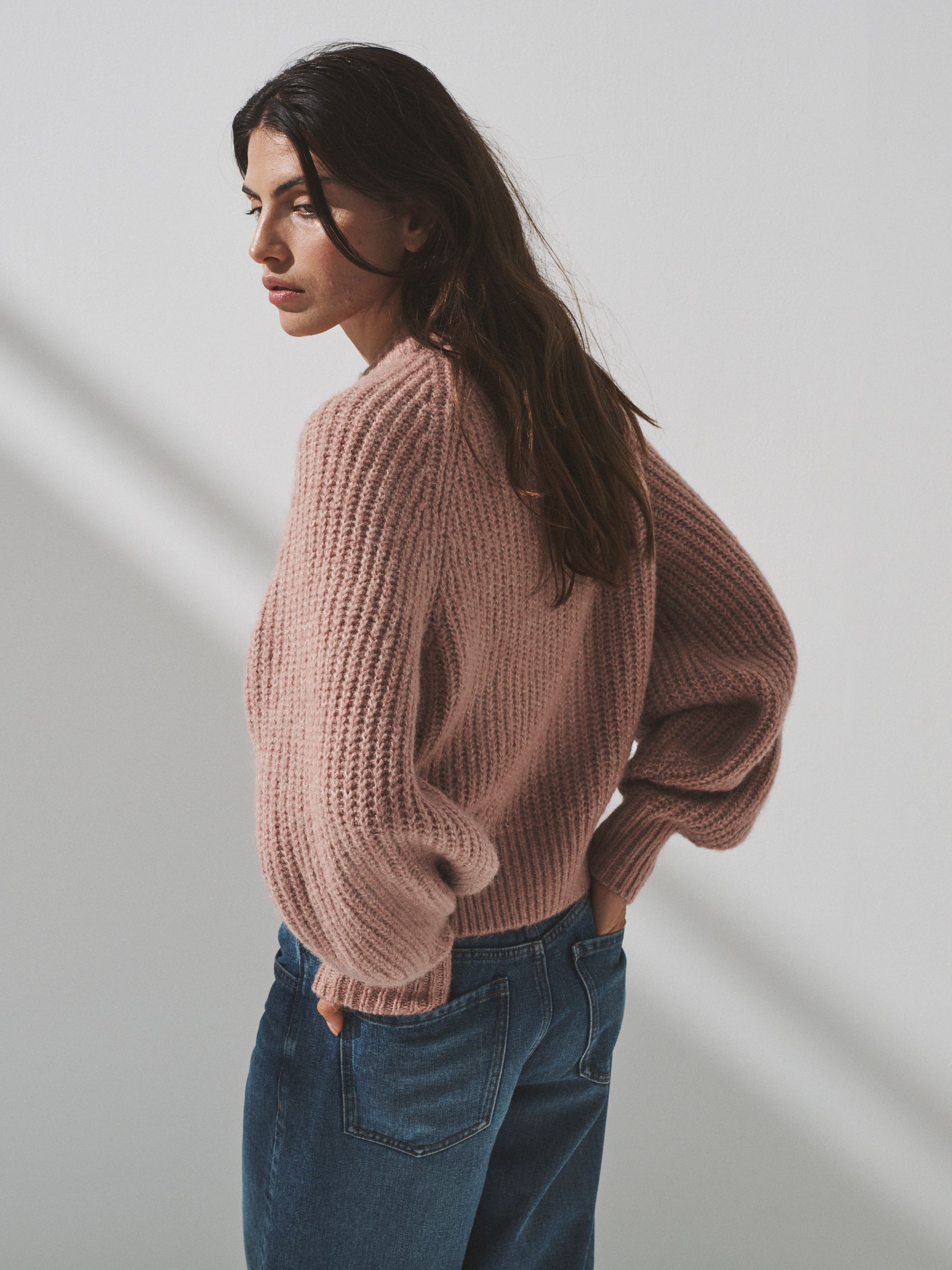 Oatmeal/Pink 2 Pack Ribbed Chunky Knitted Cardigans - Image 4 of 6