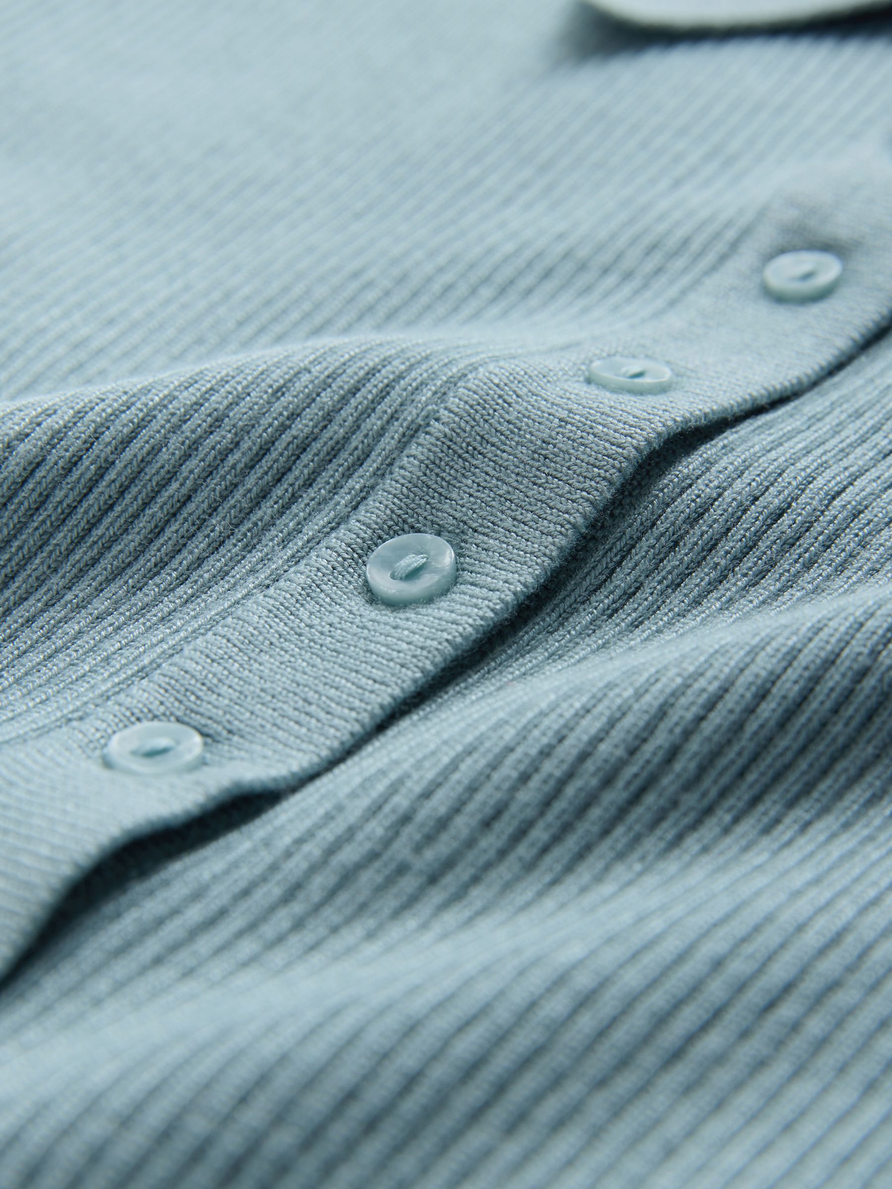 Brown/Neutral/Blue Knitted Ribbed Polo Tops 3 Pack - Image 6 of 6