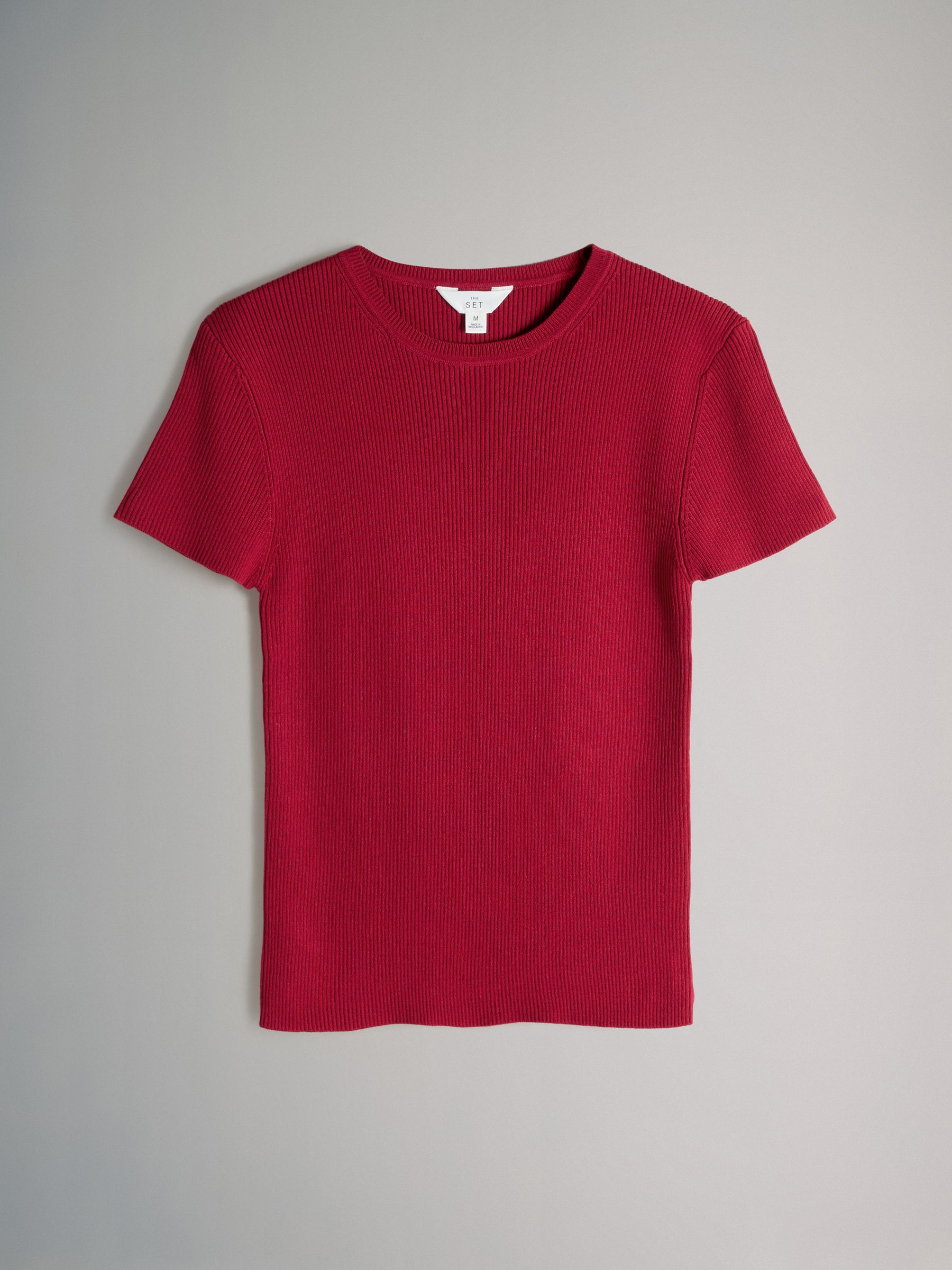 3 Pack Ribbed Knitted Short Sleeve Tees White Stripe/Navy Stripe/Red - Image 4 of 6