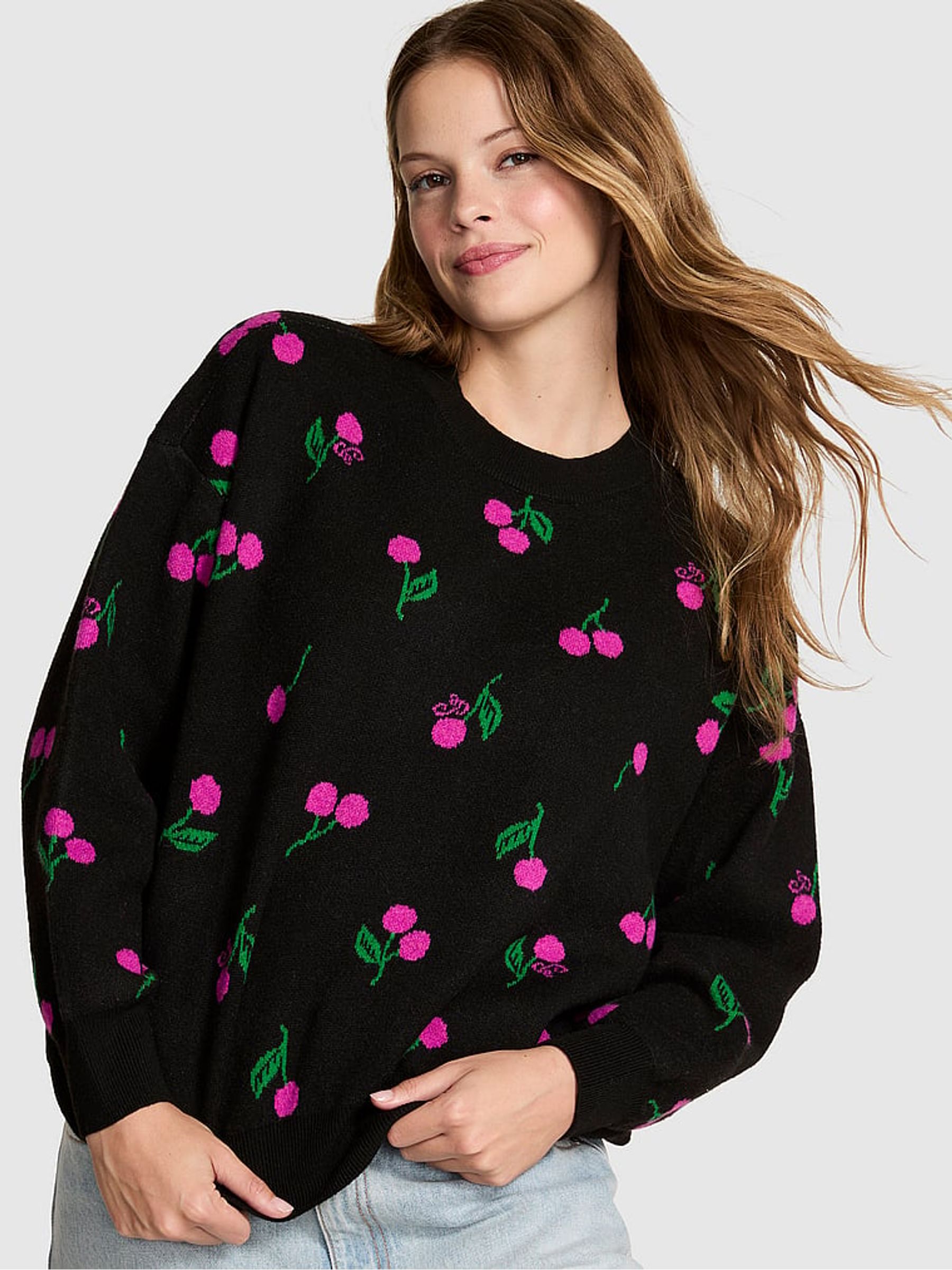 Black Cherry Print Oversized Sweatshirt | Victoria's Secret Ireland