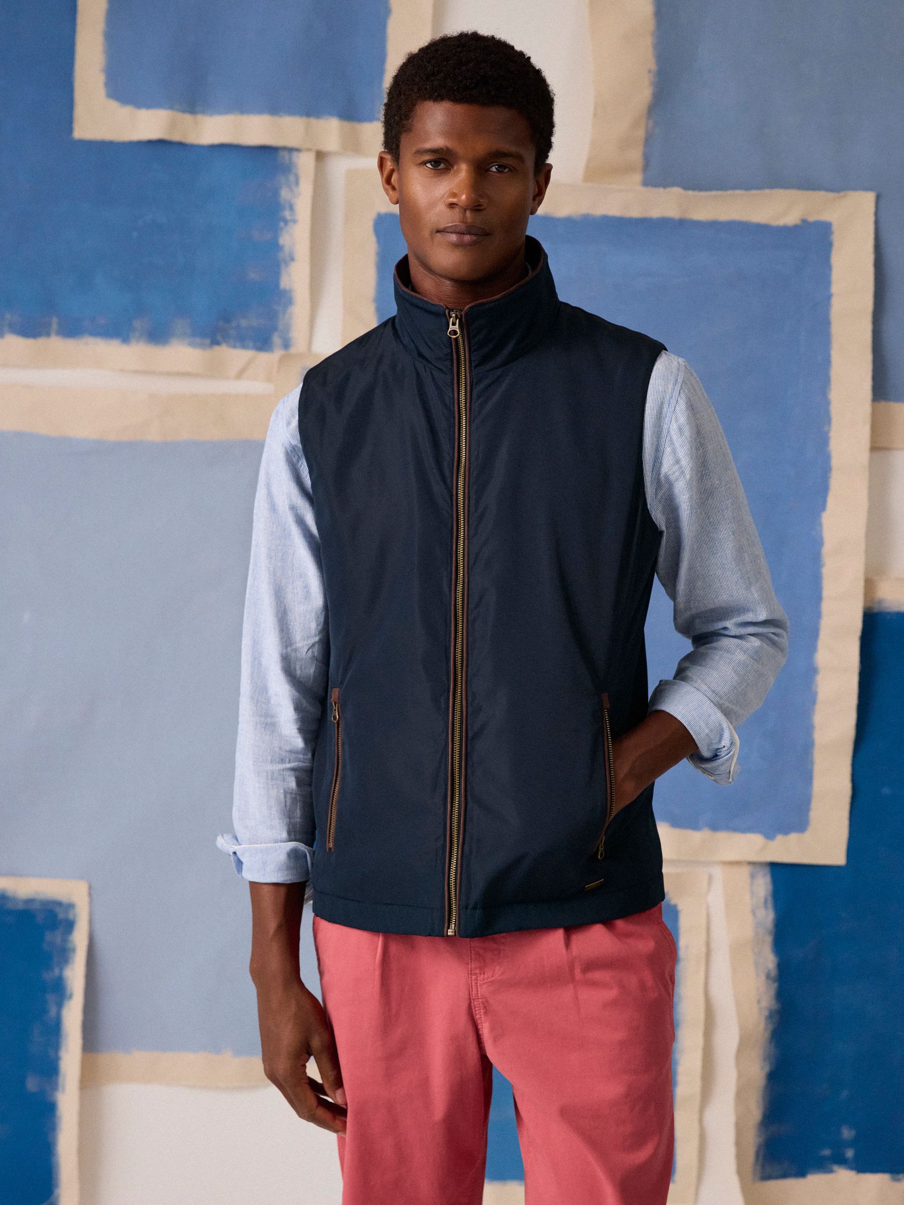 Farnham Navy Blue Padded Fleece Lined Gilet - Image 1 of 11