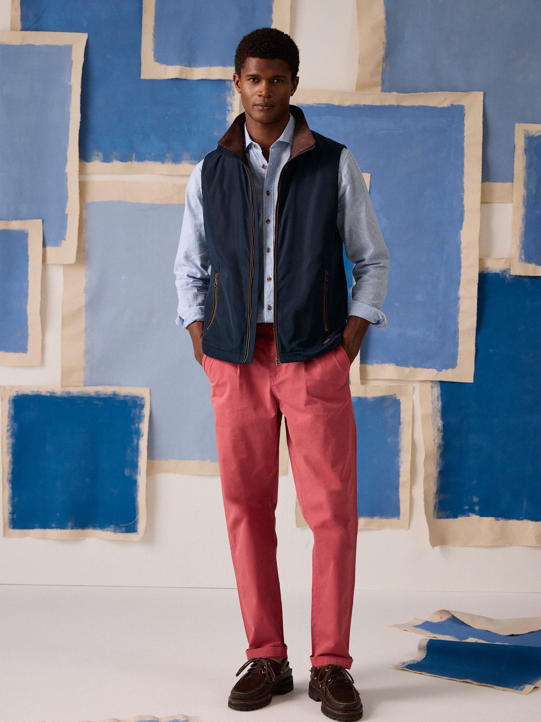 Farnham Navy Blue Padded Fleece Lined Gilet - Image 2 of 11