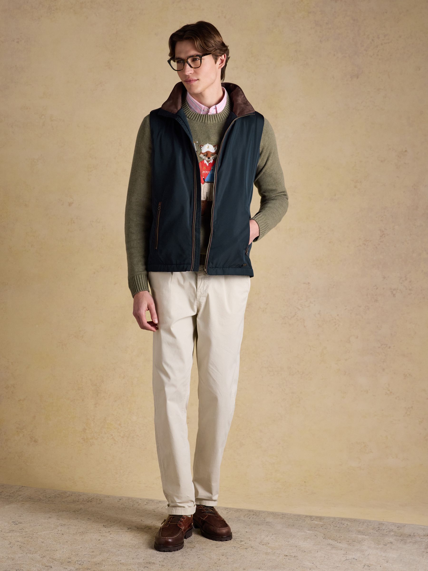 Farnham Navy Blue Padded Fleece Lined Gilet - Image 5 of 11